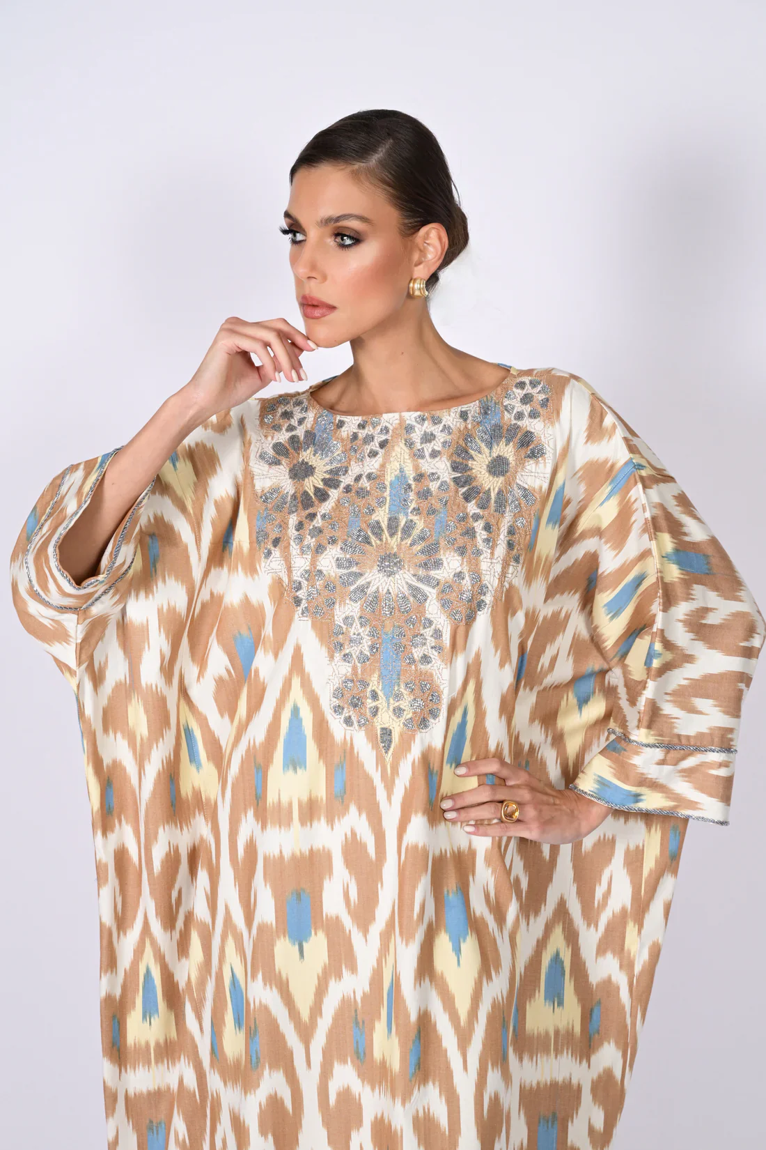 Bronze Madawi Ikat Kaftan - Image 11
