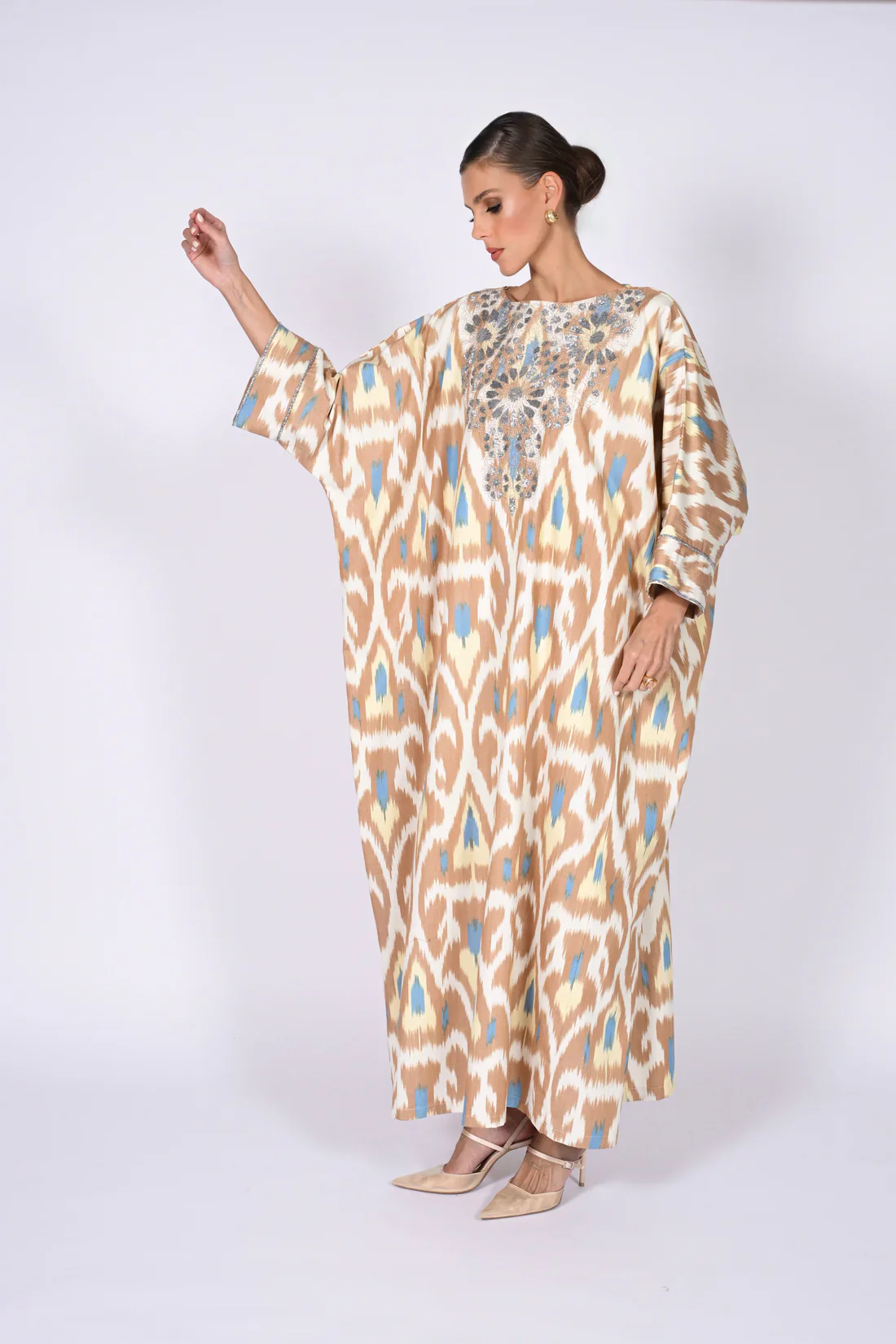 Bronze Madawi Ikat Kaftan - Image 3