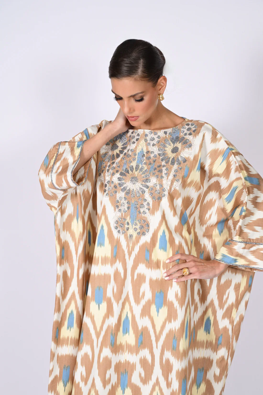 Bronze Madawi Ikat Kaftan - Image 4