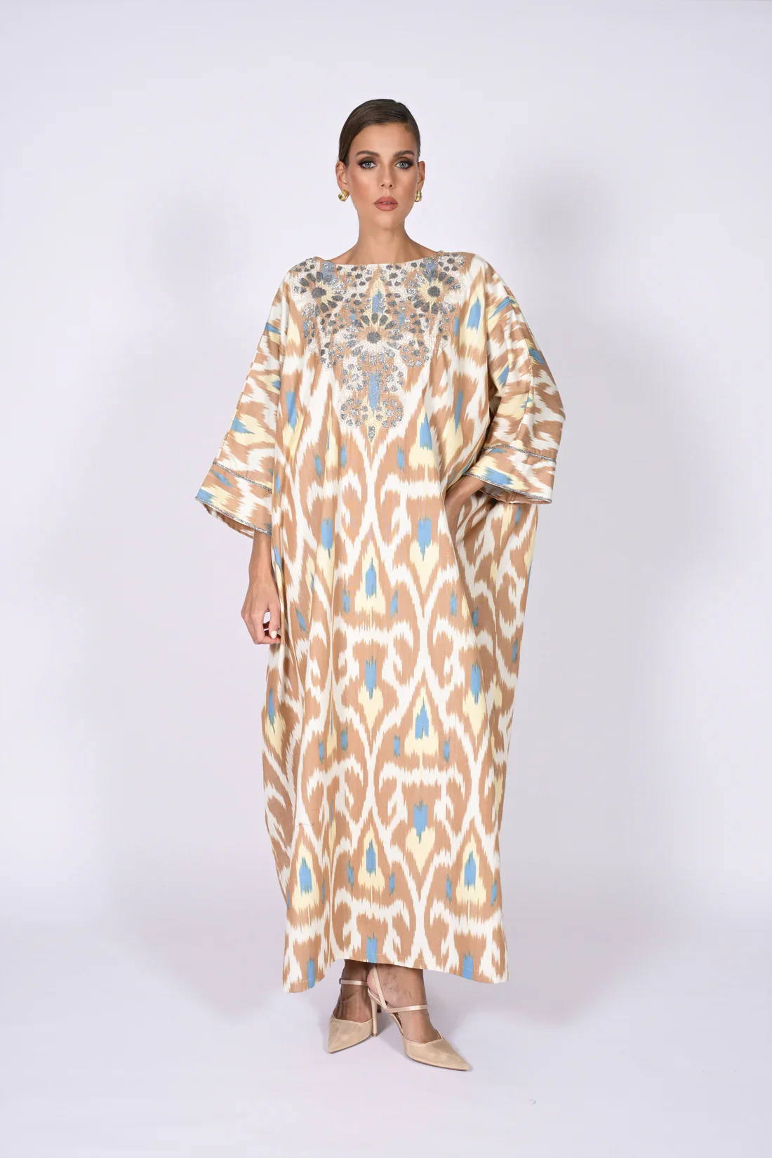 Bronze Madawi Ikat Kaftan - Image 6