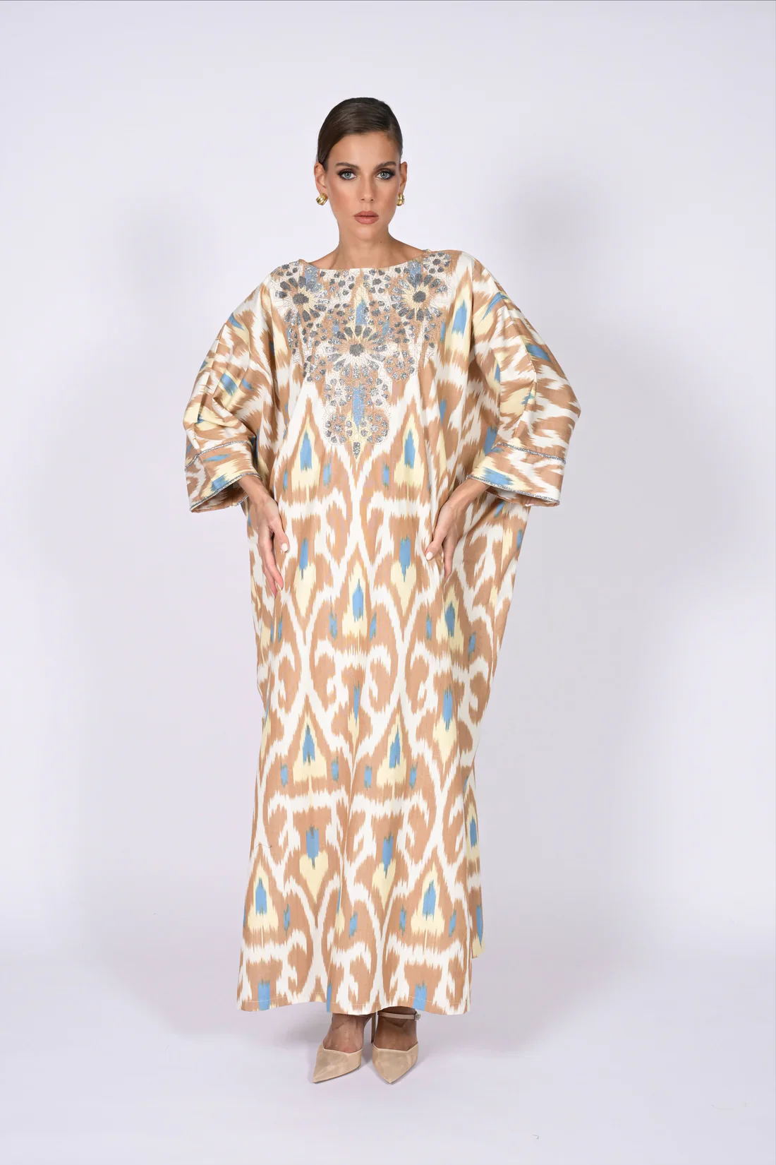 Bronze Madawi Ikat Kaftan - Image 7