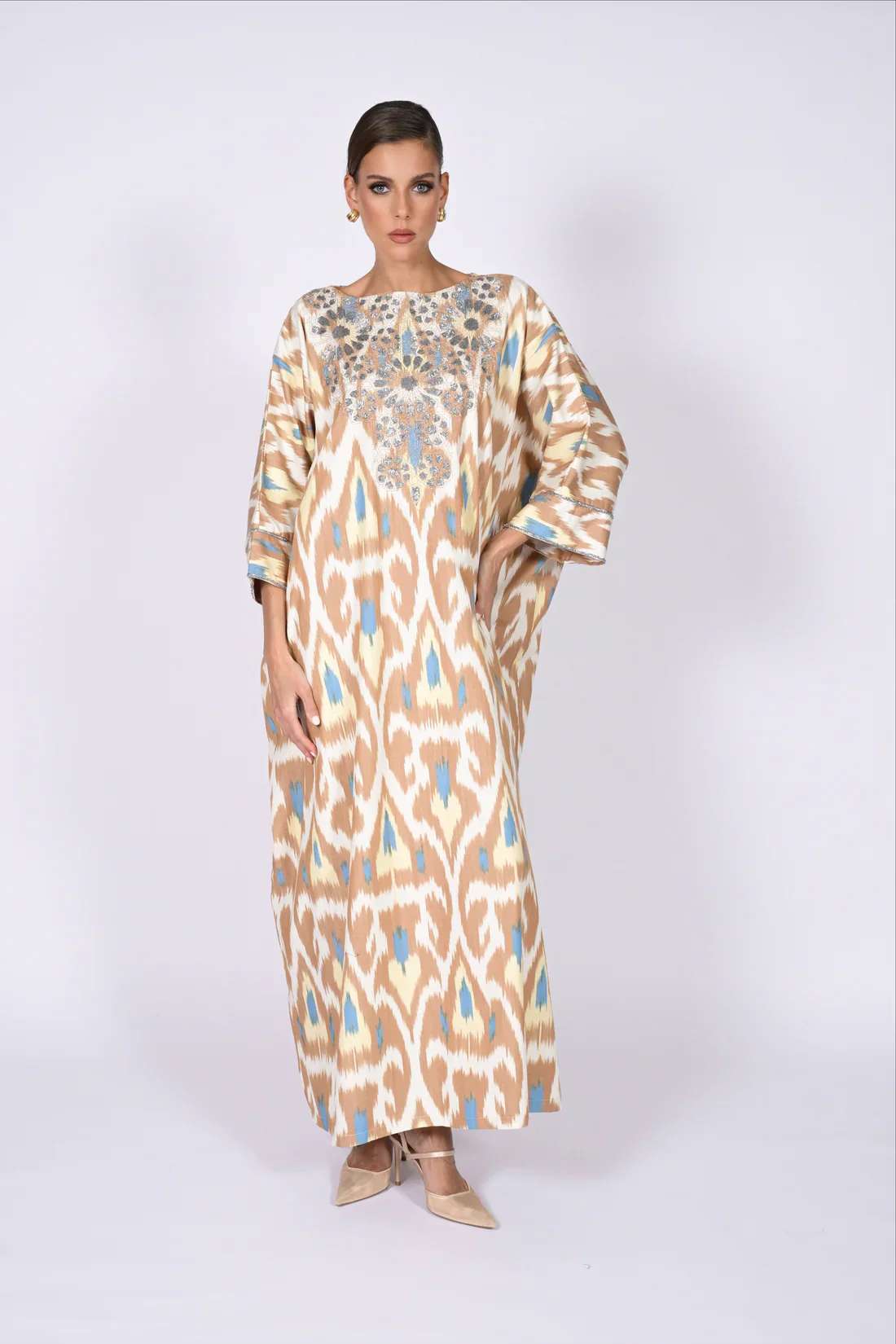 Bronze Madawi Ikat Kaftan - Image 8