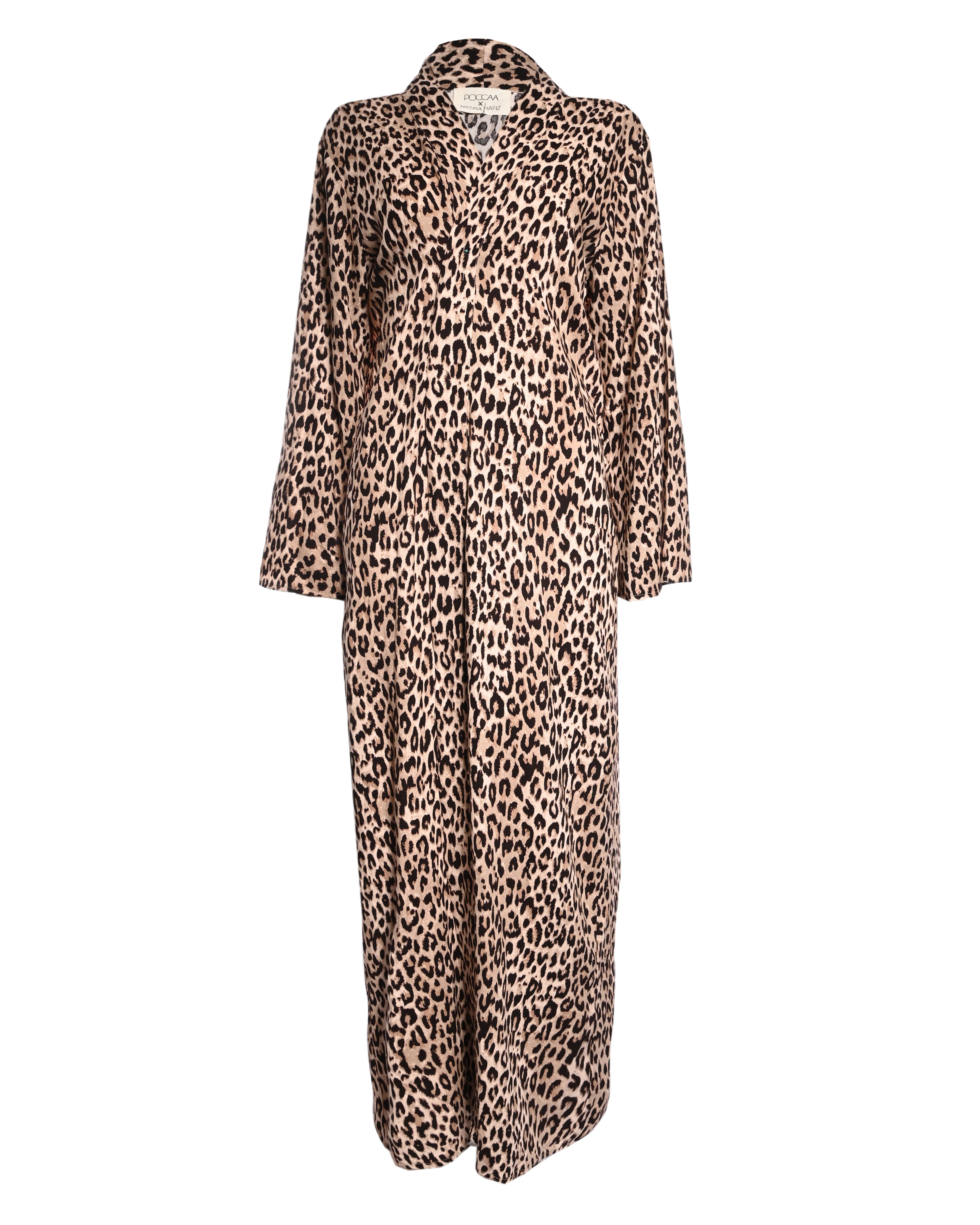 Brown Cheetah Abaya