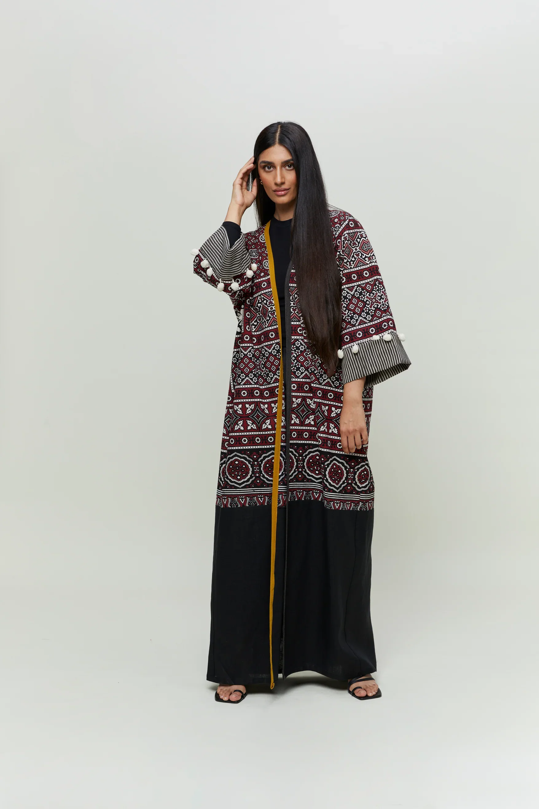 Burgundy Zahra Abaya - Image 4
