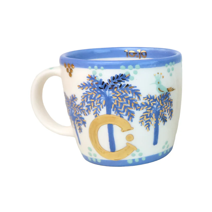 C Alphabet Palm Tree Ceramic Mug