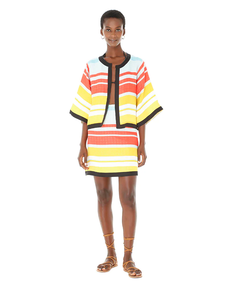 Cairo Striped Linen Mini Skirt