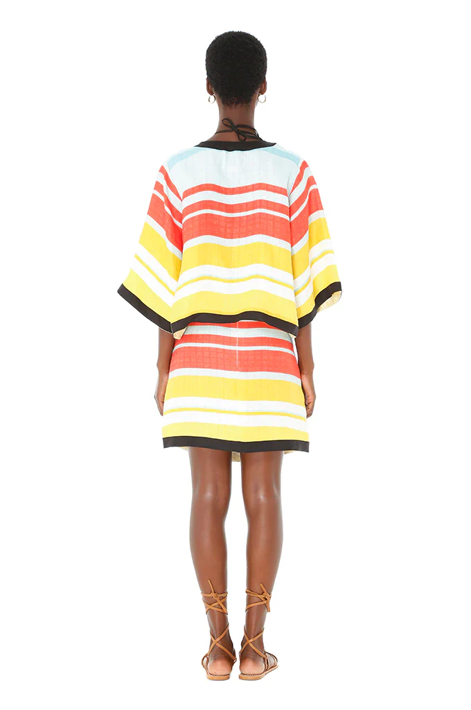 Cairo Striped Linen Mini Skirt - Image 2