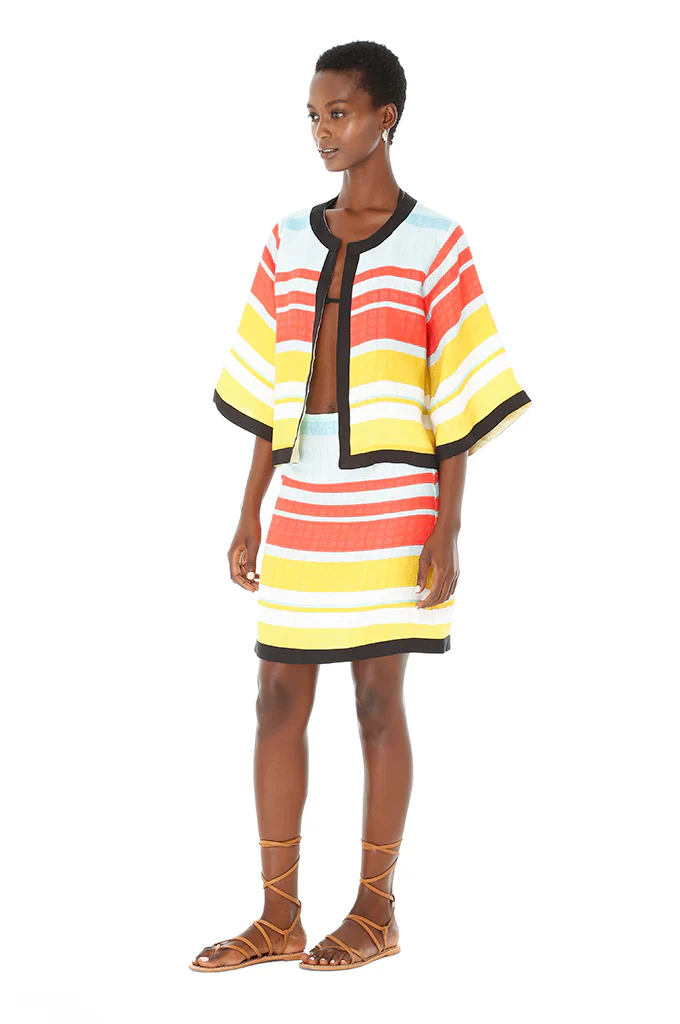 Cairo Striped Linen Mini Skirt - Image 3