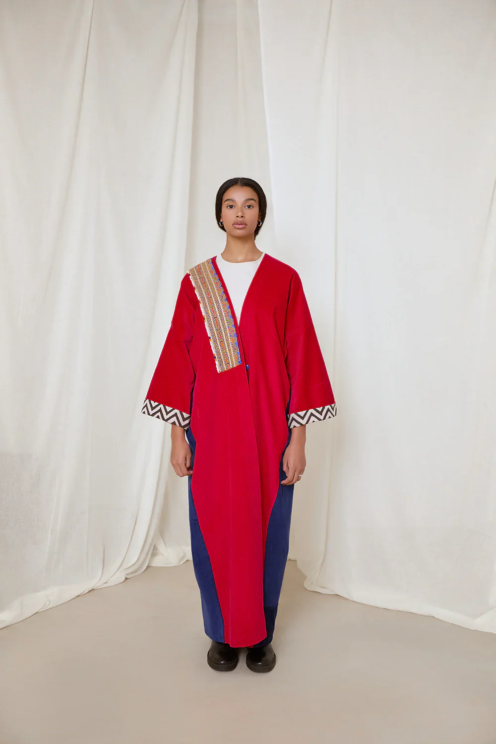 Cherry Red & Royal Blue Liberty Abaya