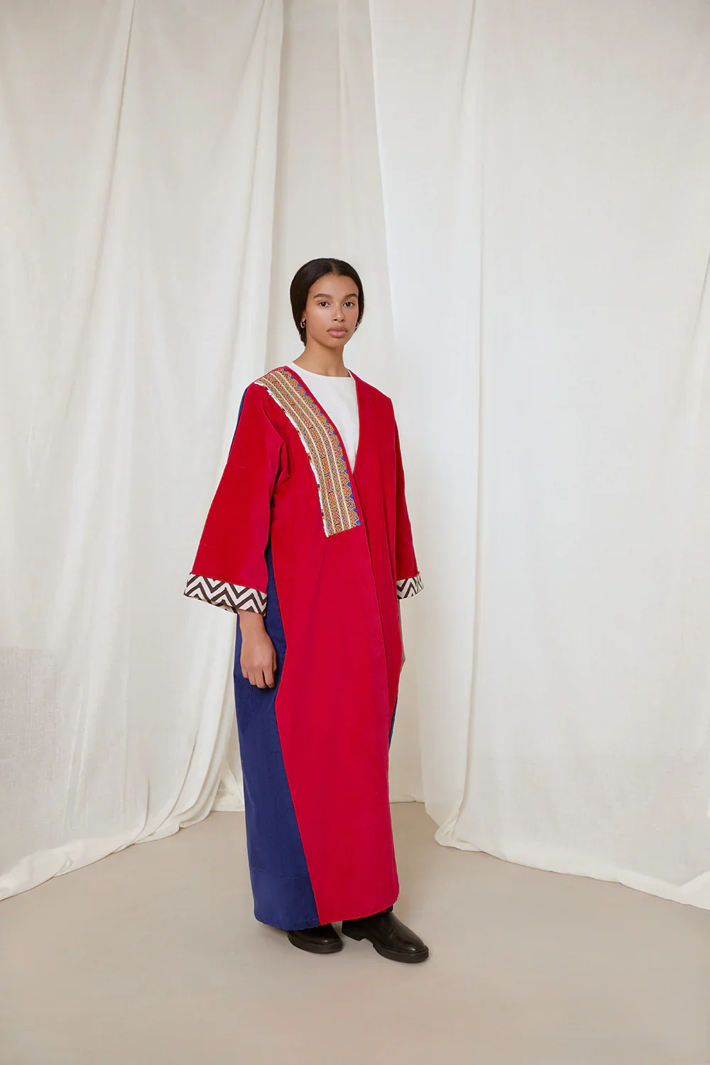 Cherry Red & Royal Blue Liberty Abaya - Image 10
