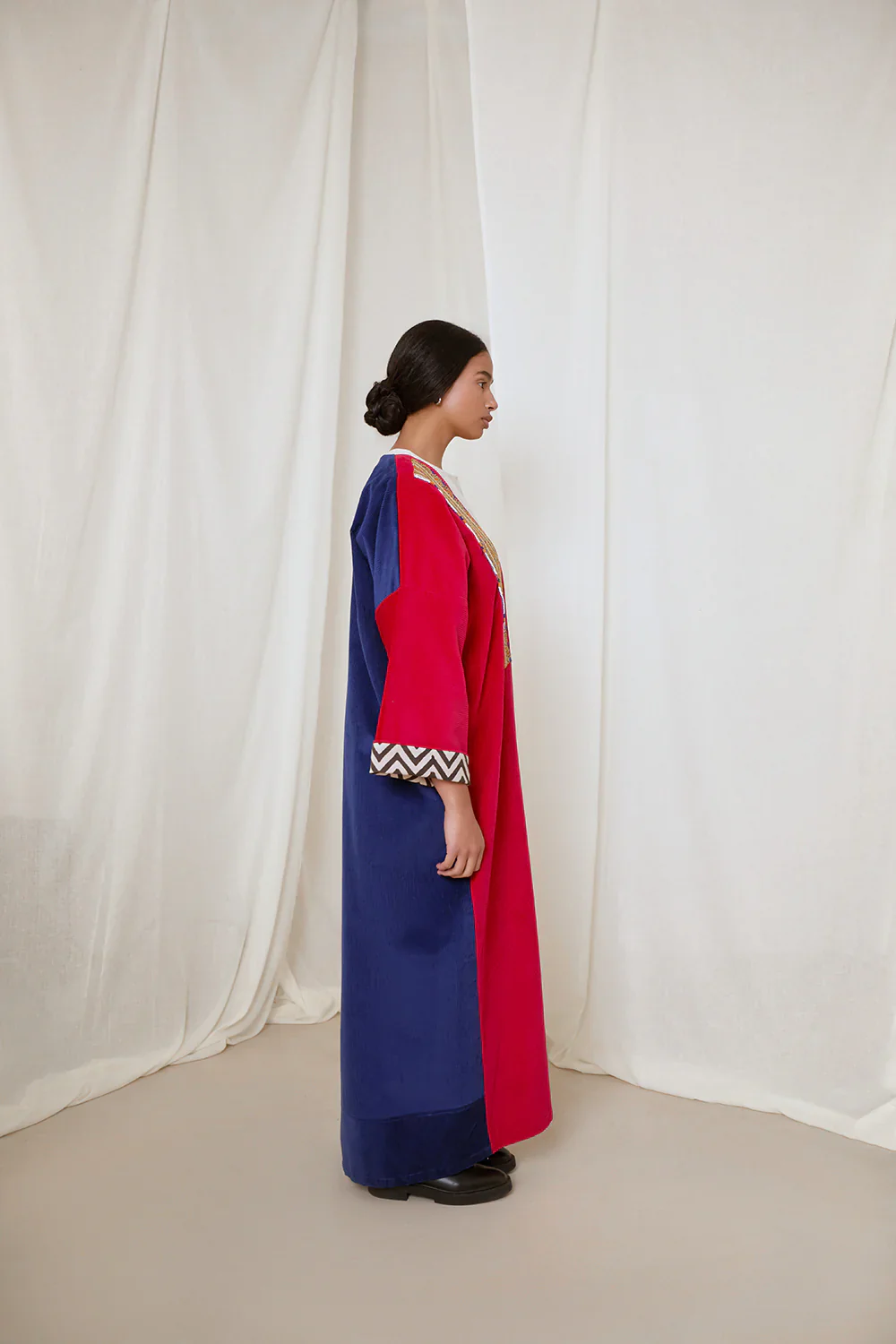 Cherry Red & Royal Blue Liberty Abaya - Image 11