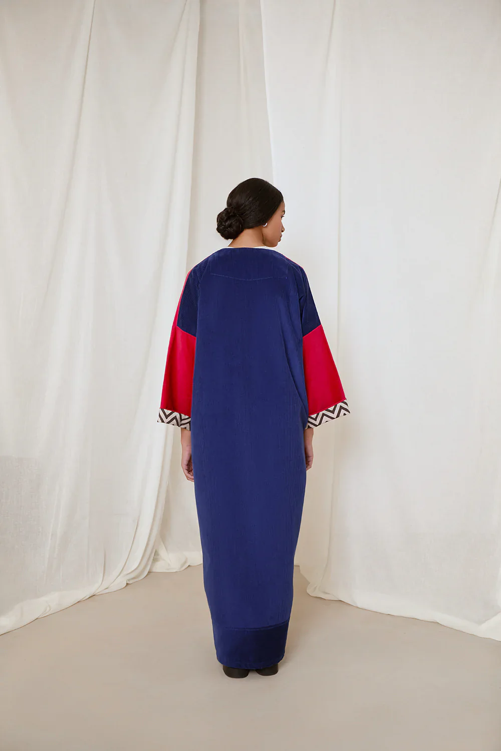Cherry Red & Royal Blue Liberty Abaya - Image 2