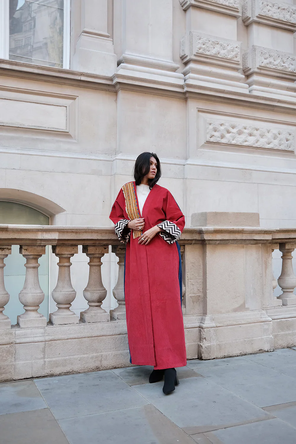 Cherry Red & Royal Blue Liberty Abaya - Image 6