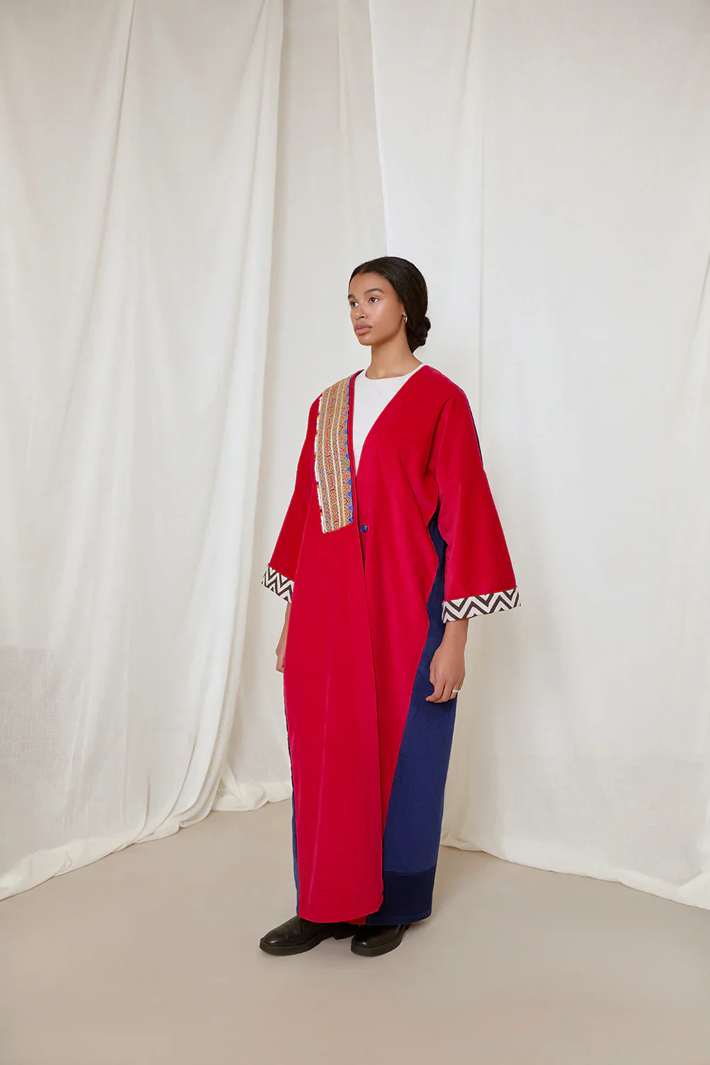 Cherry Red & Royal Blue Liberty Abaya - Image 9