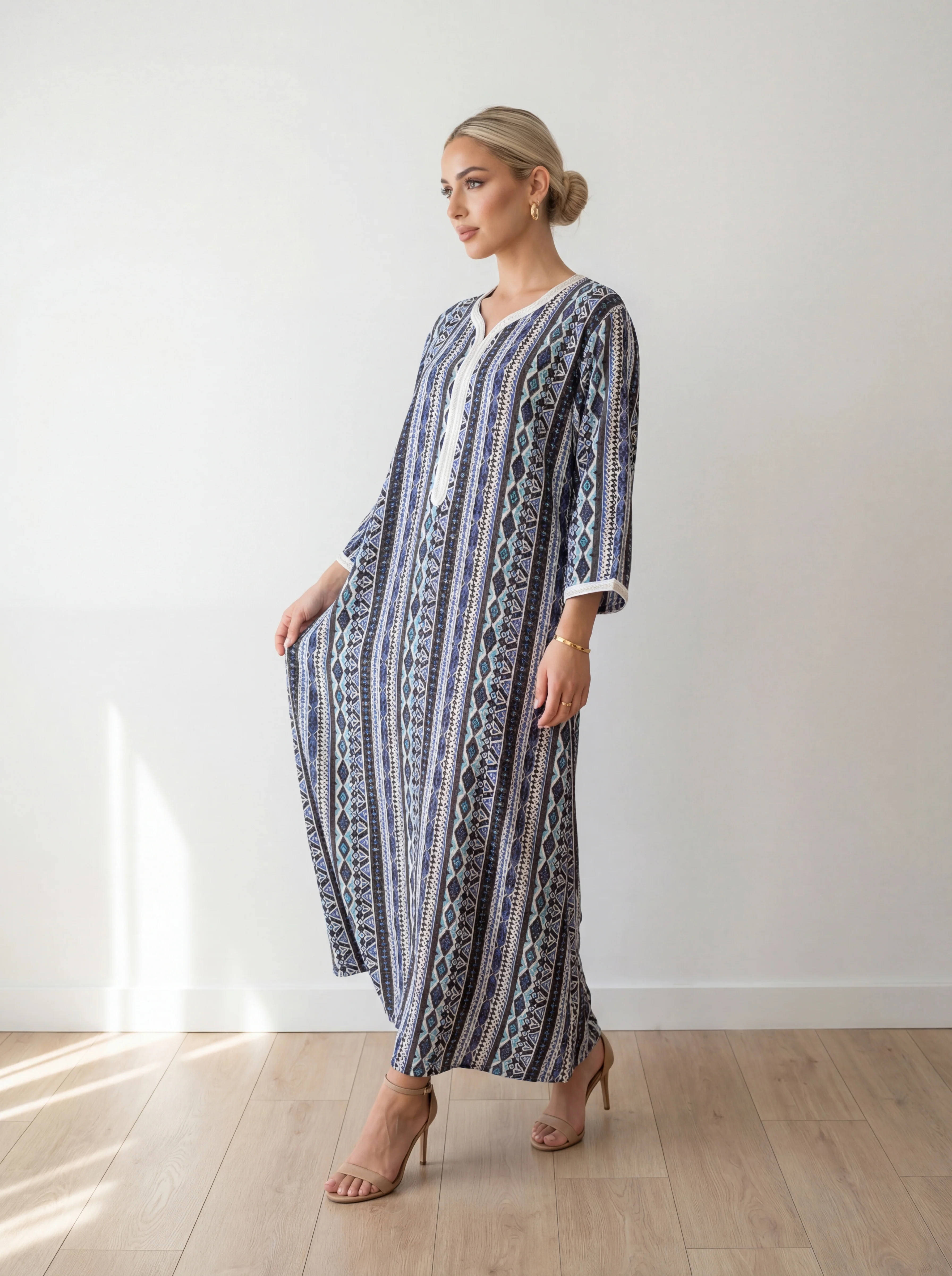 Dark Blue Moroccan Kaftan
