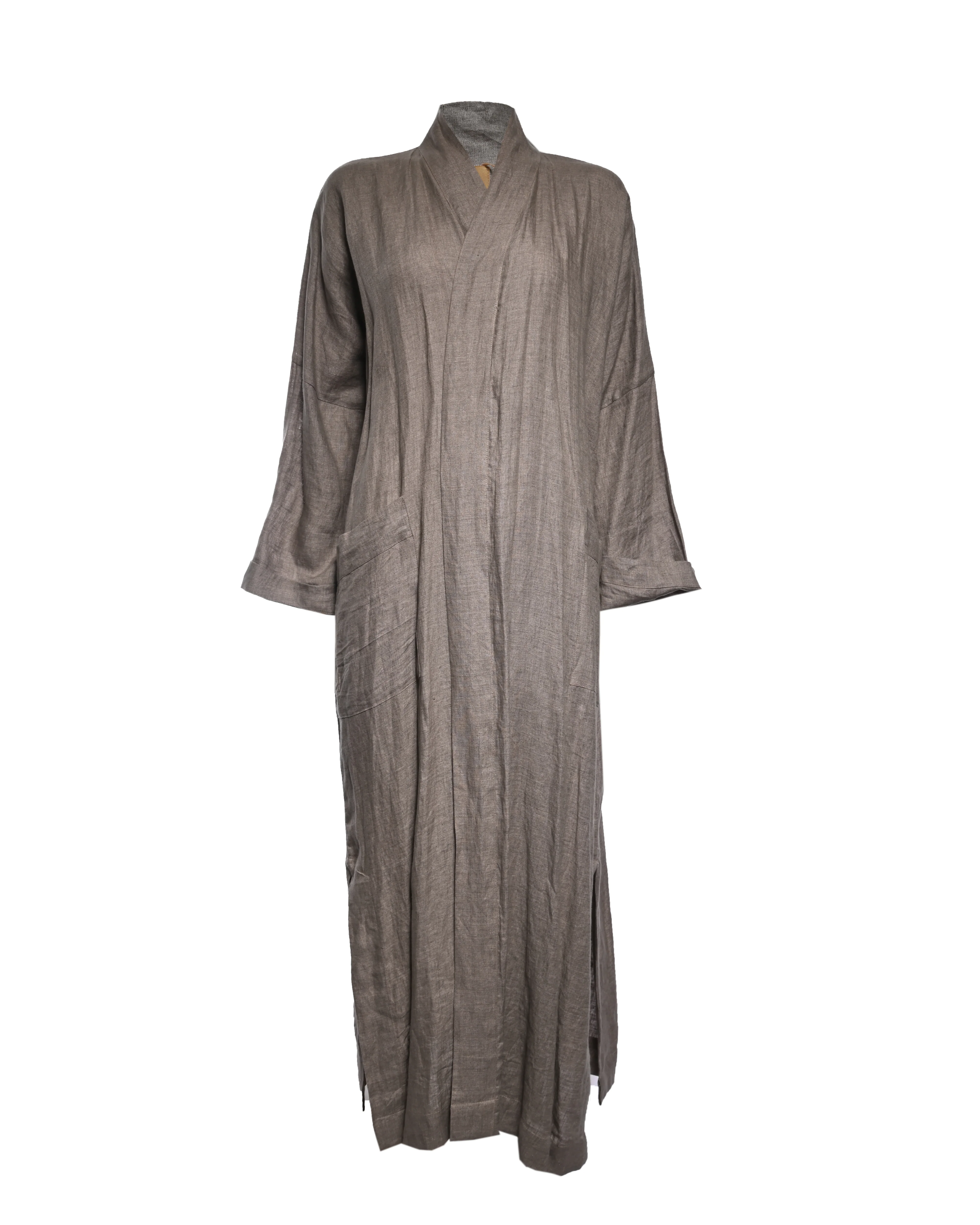 Dark Grey Linen Abaya