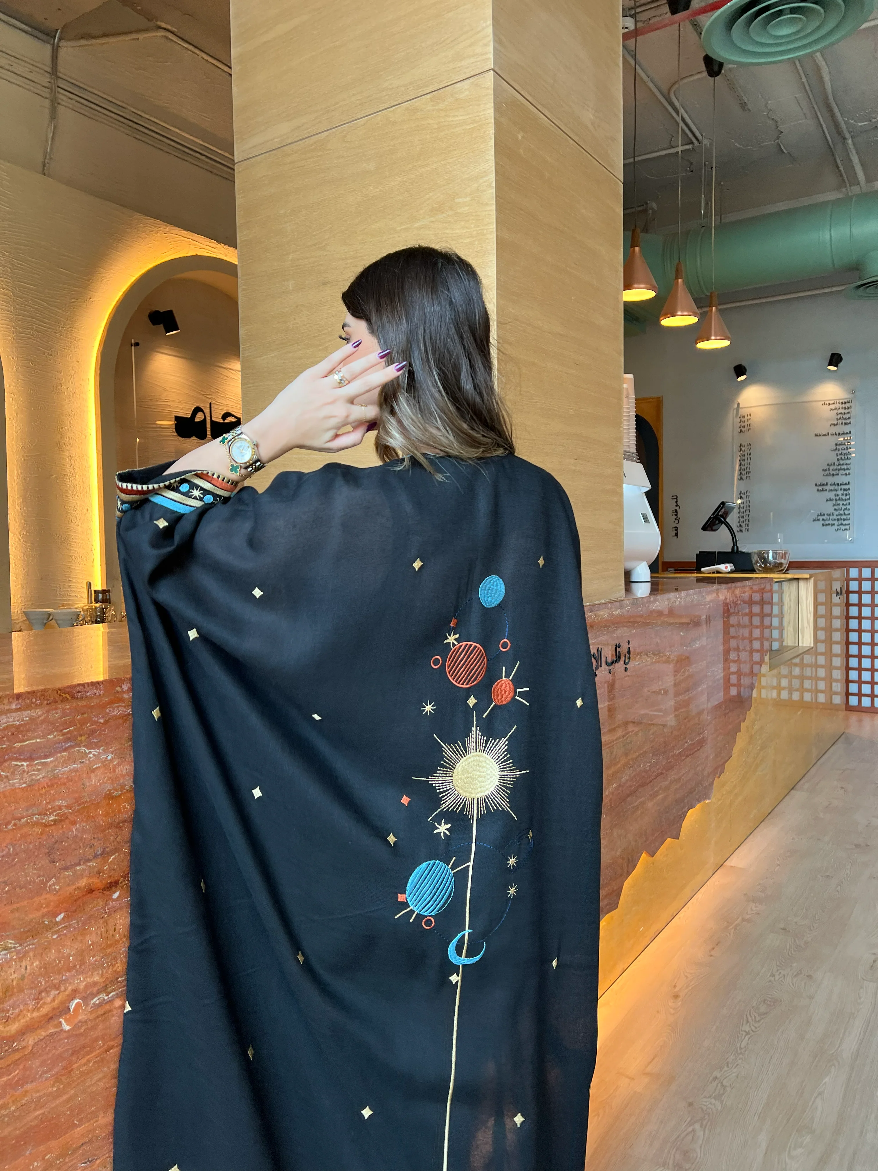 "Distant Galaxies" Abaya | Black - Image 3