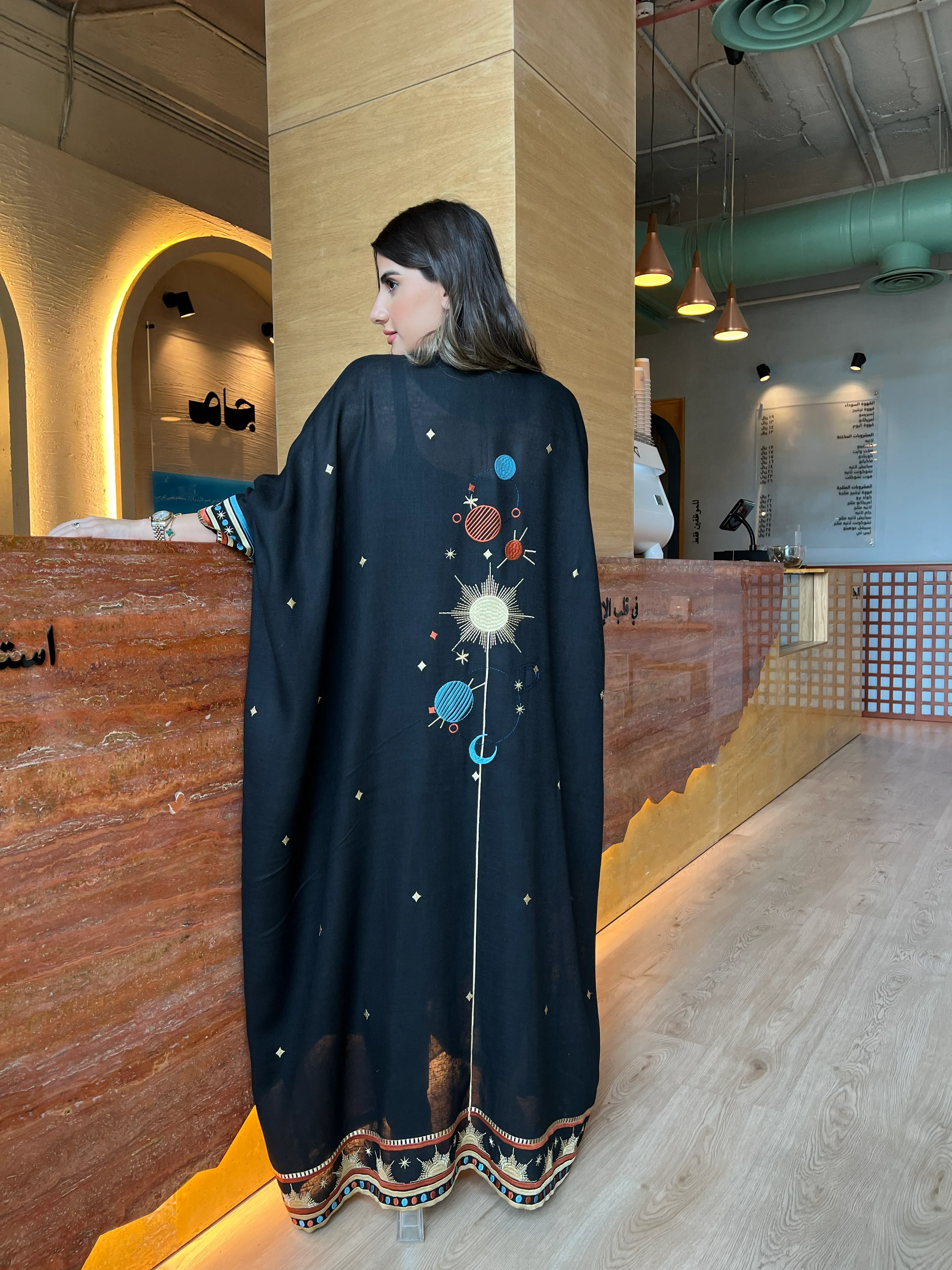 "Distant Galaxies" Abaya | Black - Image 4