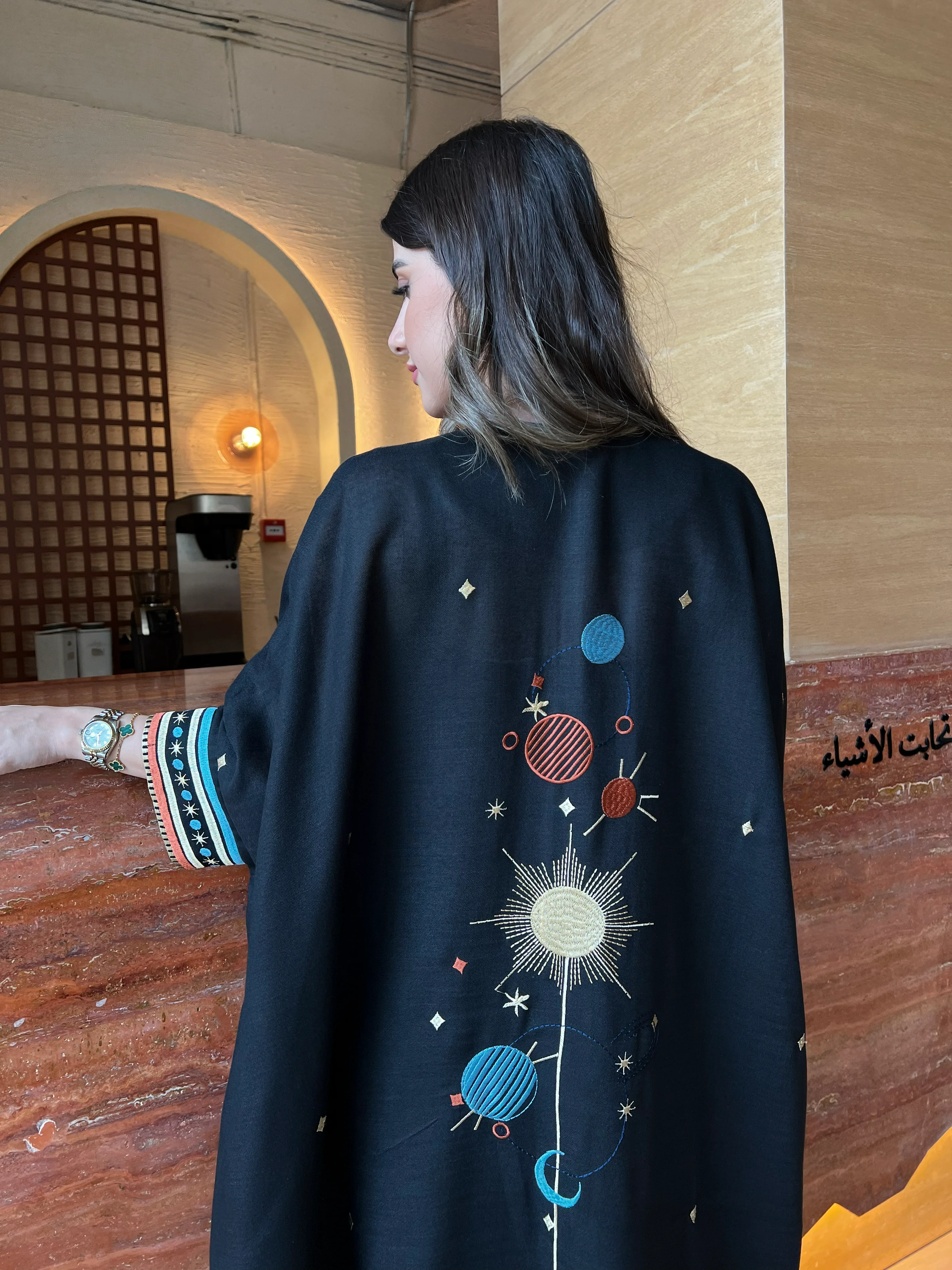 "Distant Galaxies" Abaya | Black - Image 5