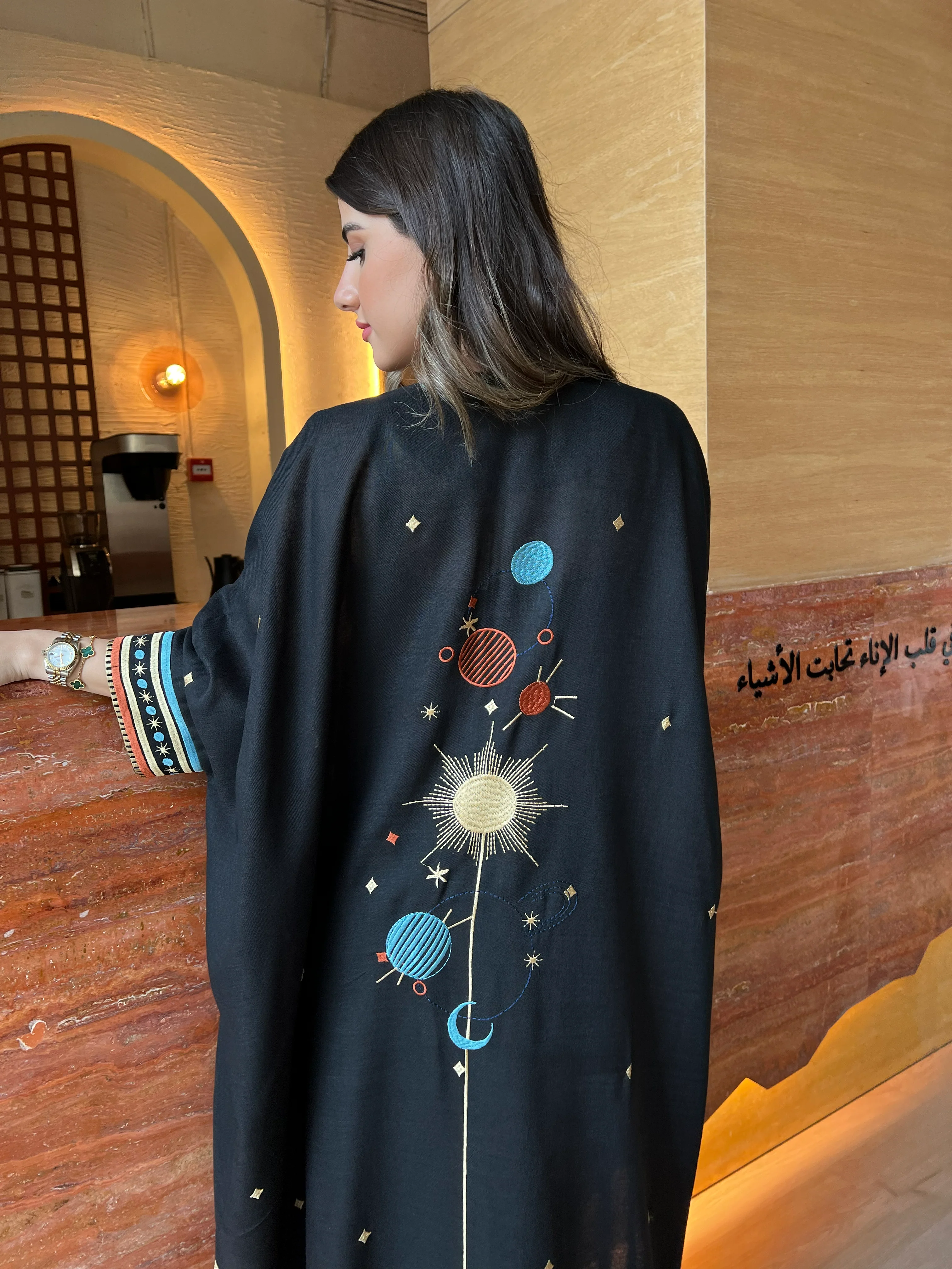 "Distant Galaxies" Abaya | Black - Image 6