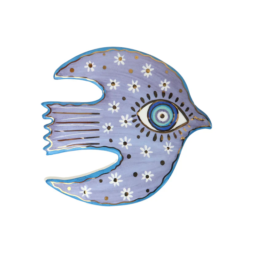 Dove of Light | Lavender Eye Ceramic Wall Dècor