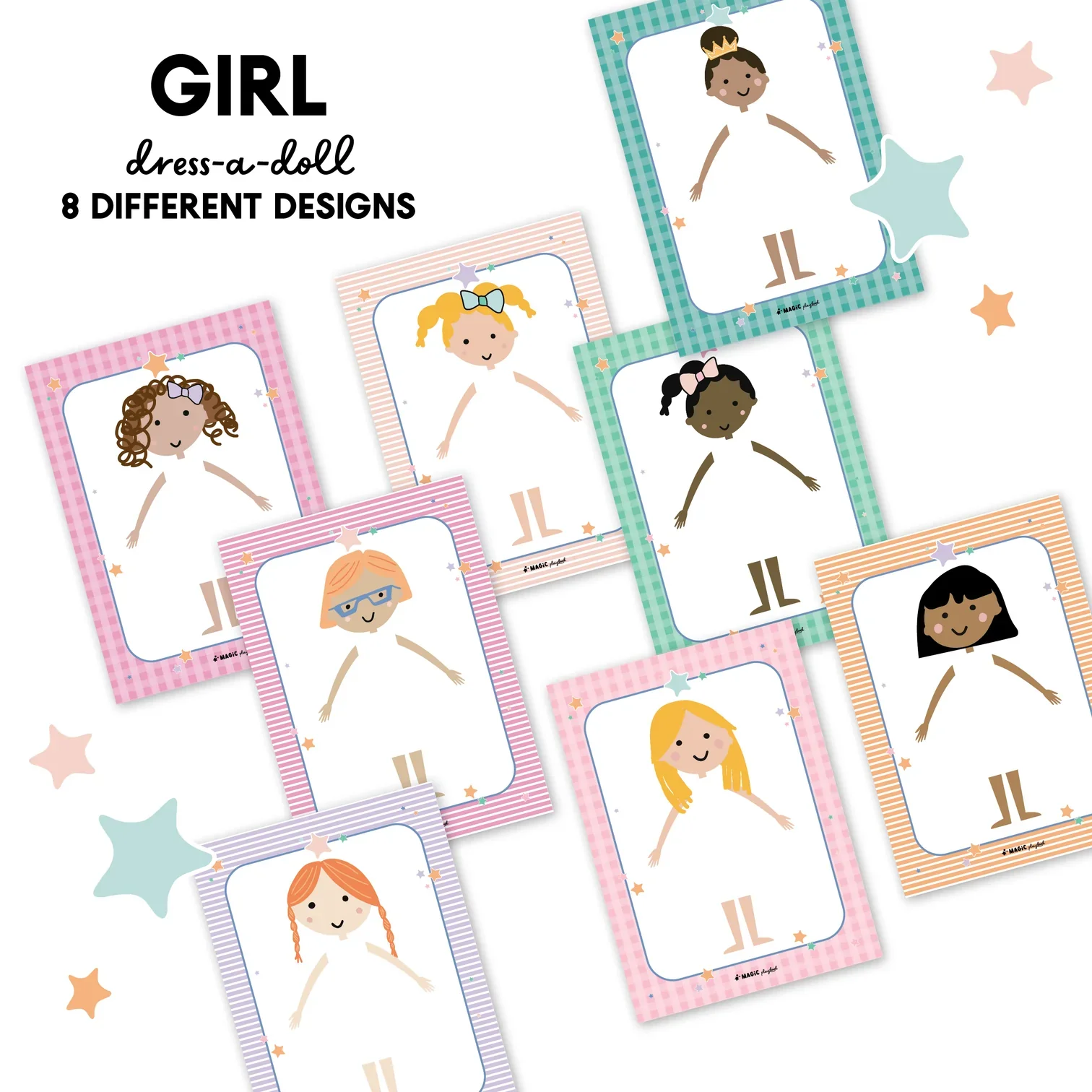 Dress-a-Doll Pretend Play Notepad (Pink) - Image 3