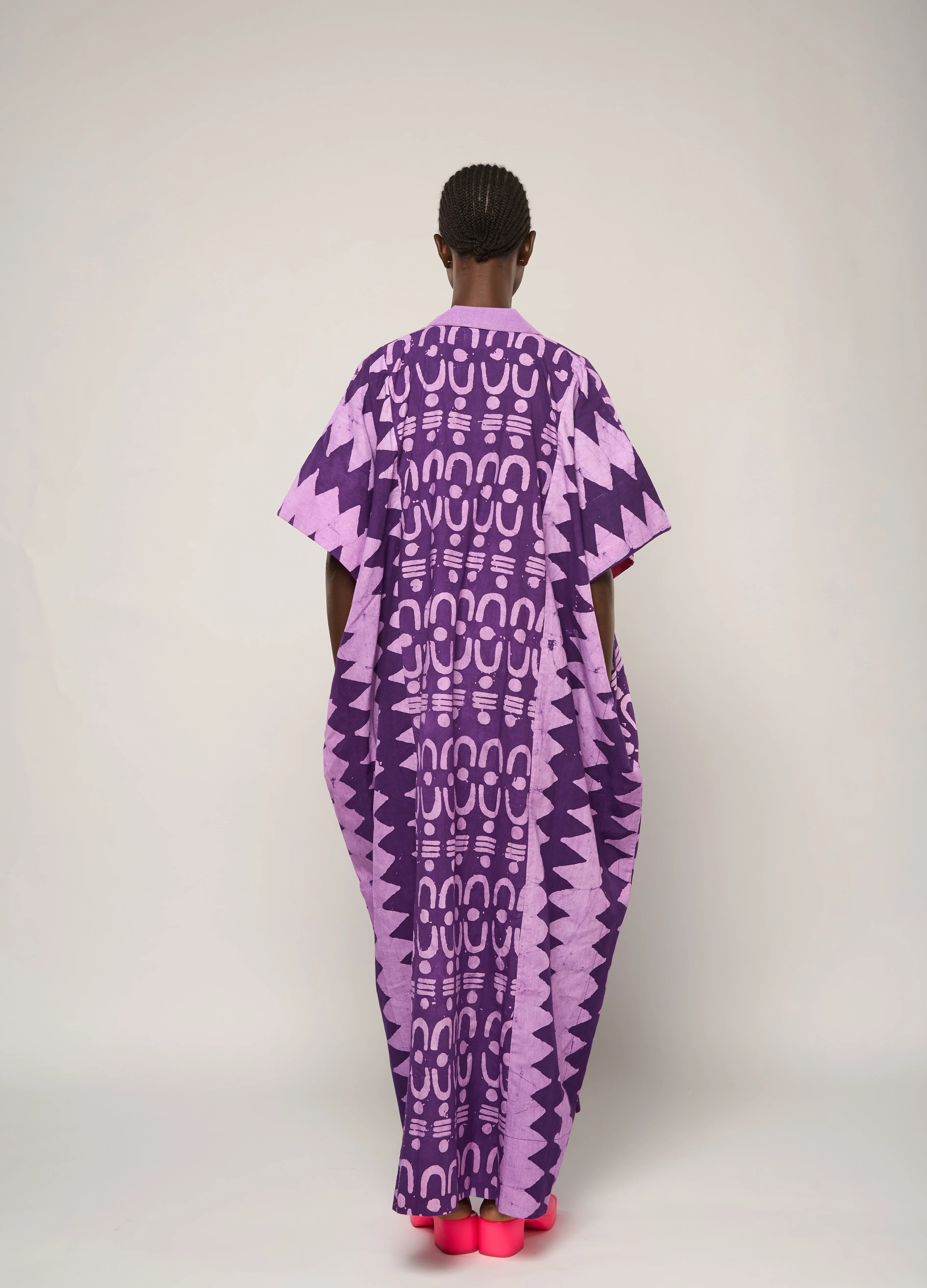 Eid Purple Agbada with Lilac Asooke Collar - Image 3
