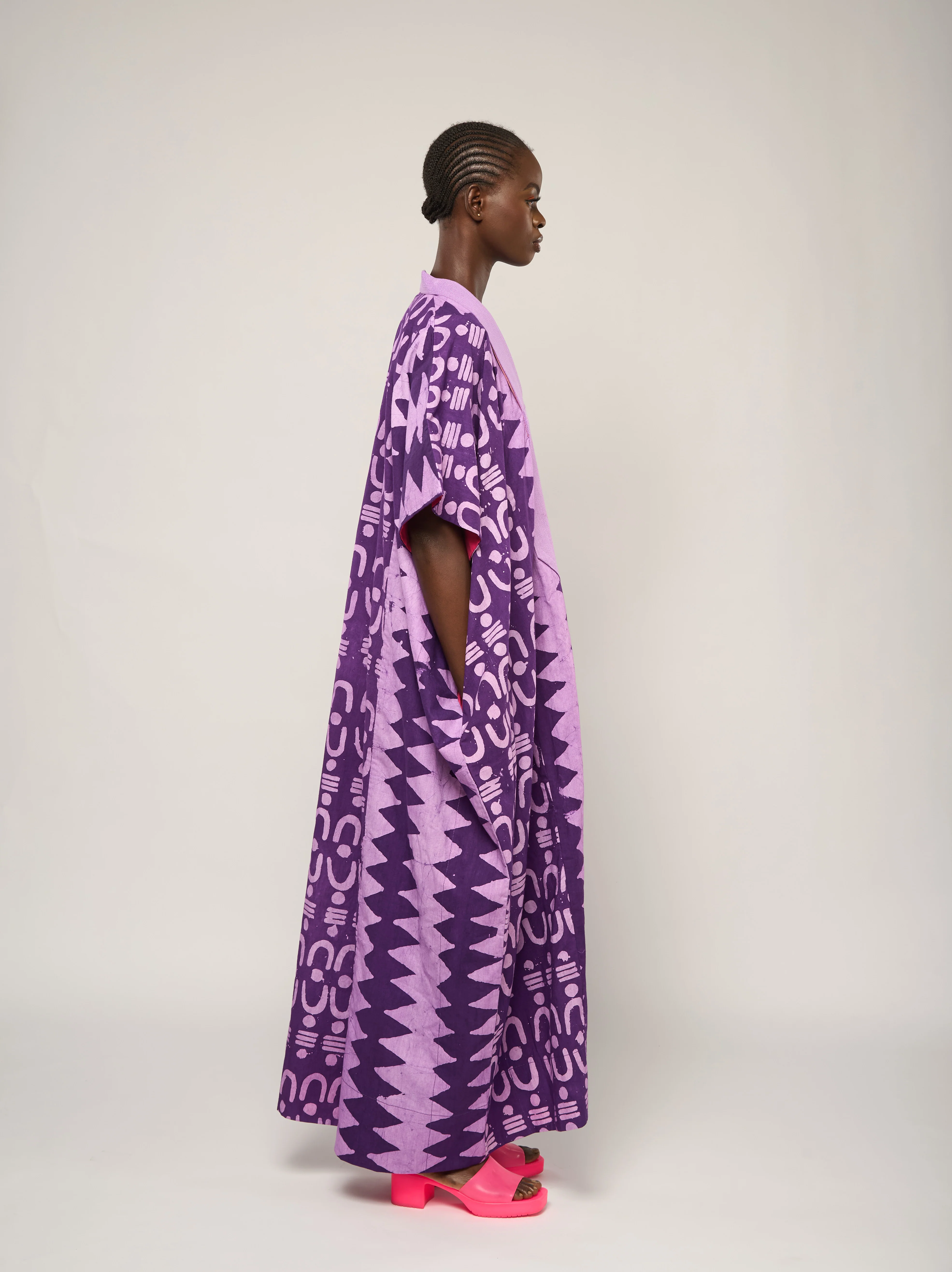 Eid Purple Agbada with Lilac Asooke Collar - Image 4