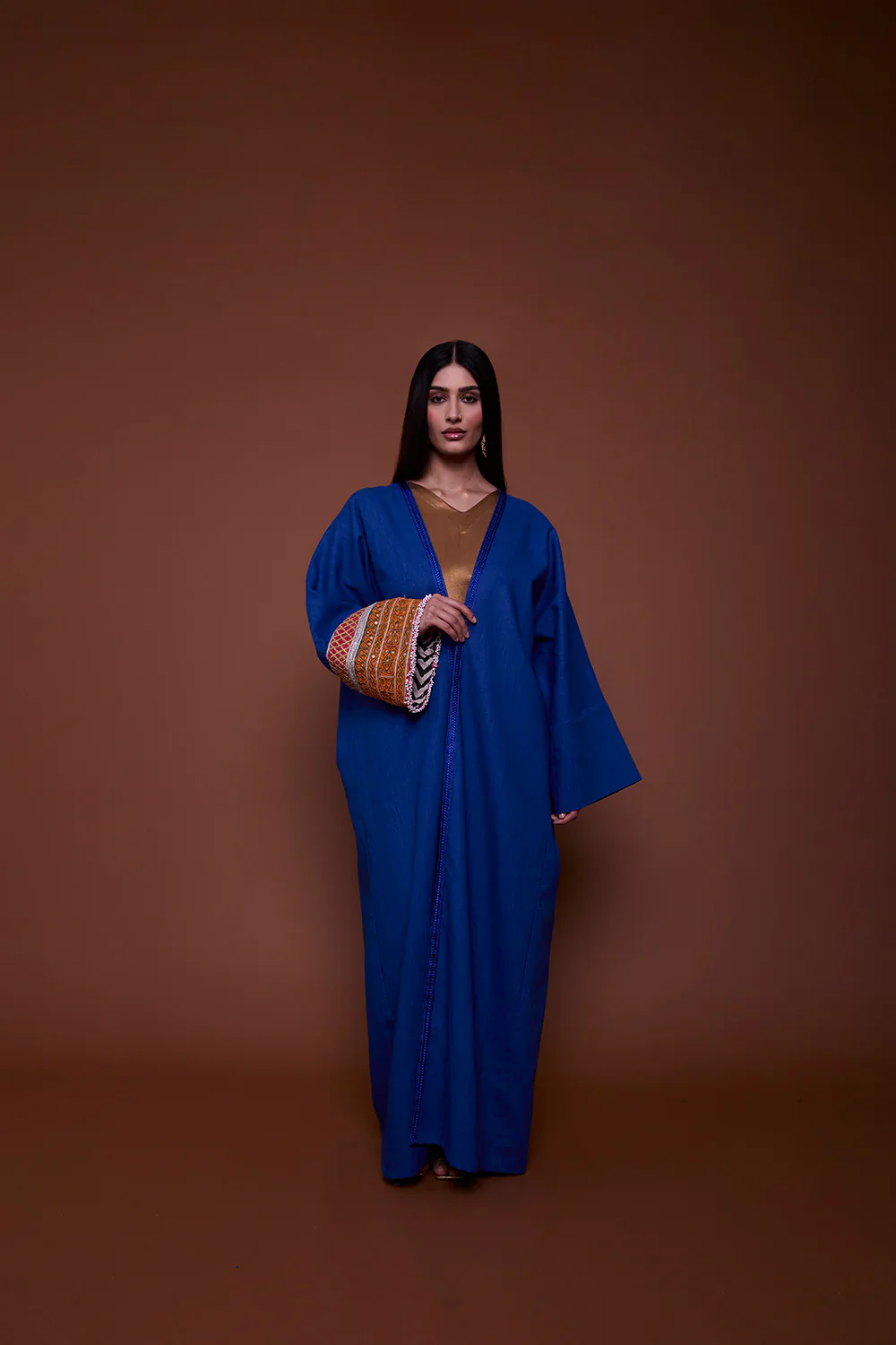 Electric Blue Neelam Abaya - Image 4