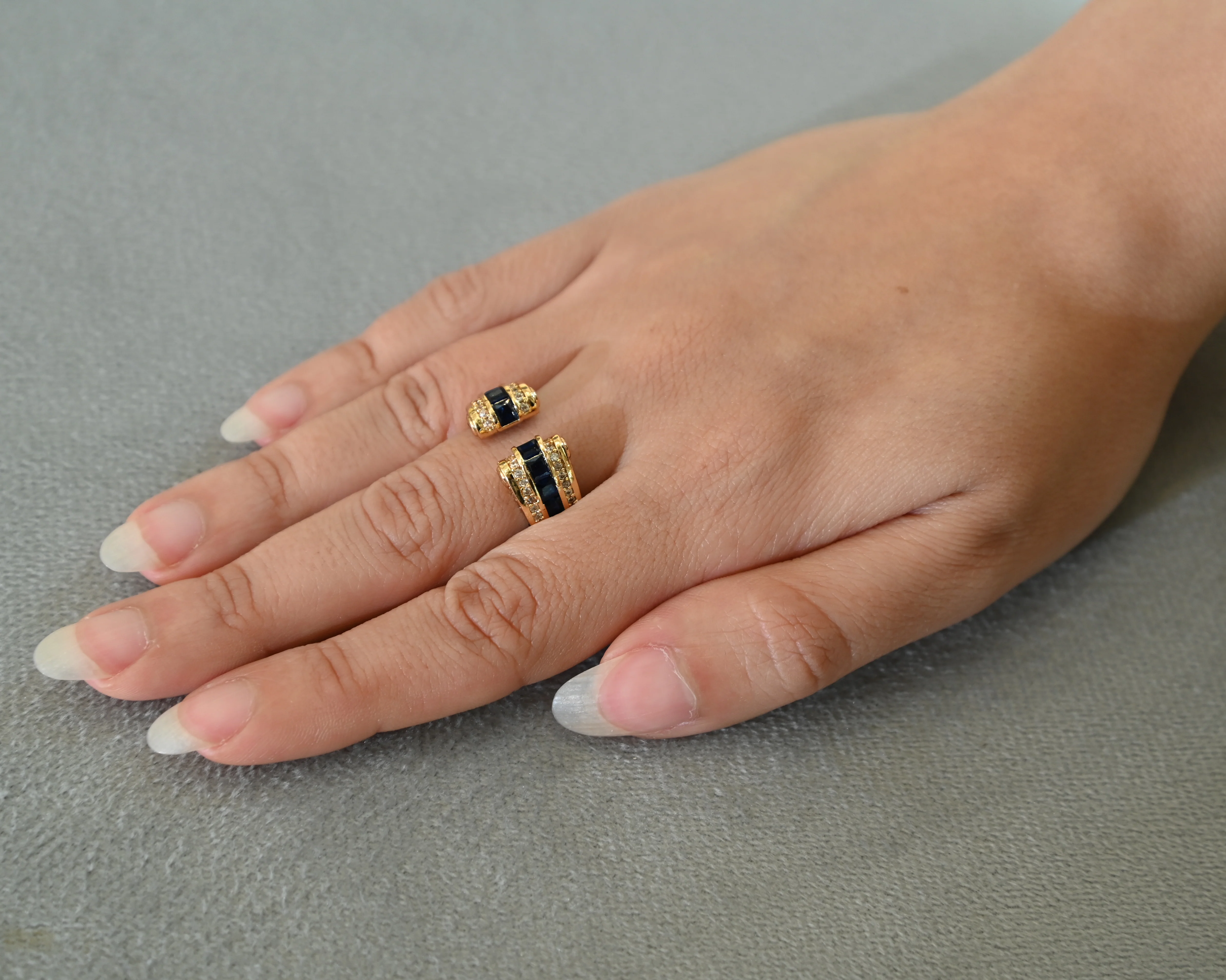 Gold Elegant Romian Blue Ring
