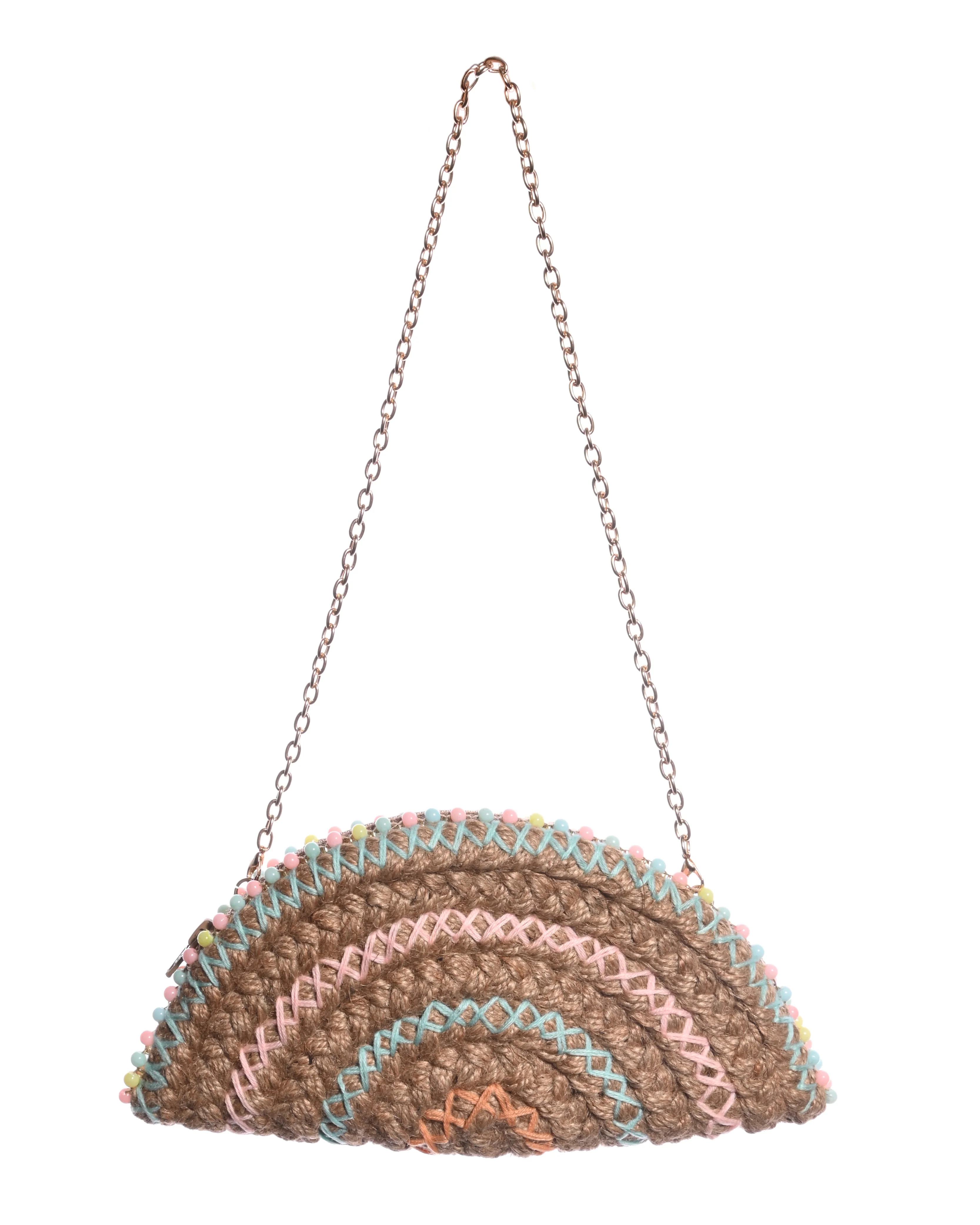 Embroidered Rattan Clutch - Image 2