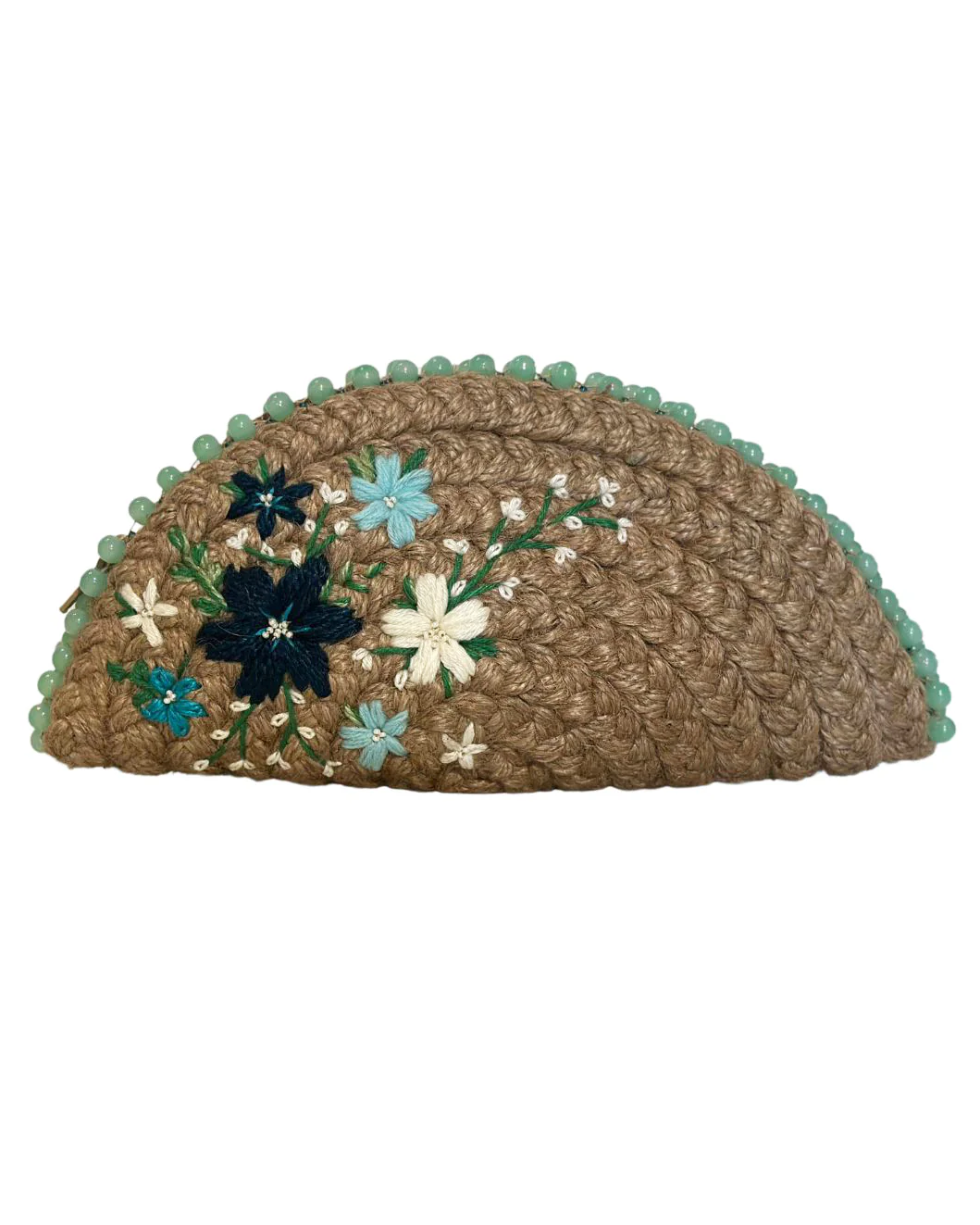Embroidered Rattan Clutch