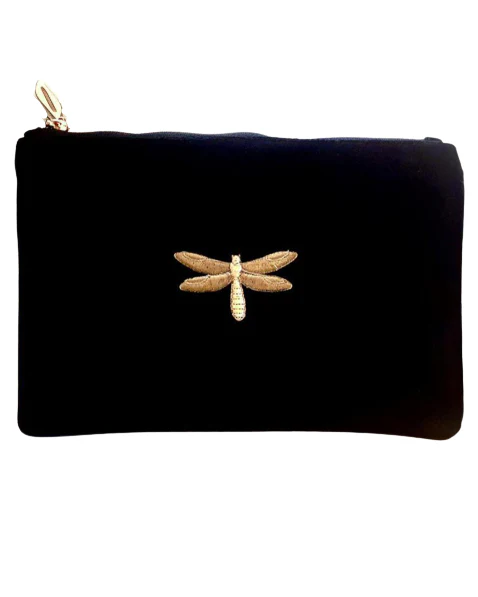 Black Velvet Dragonfly Pouch