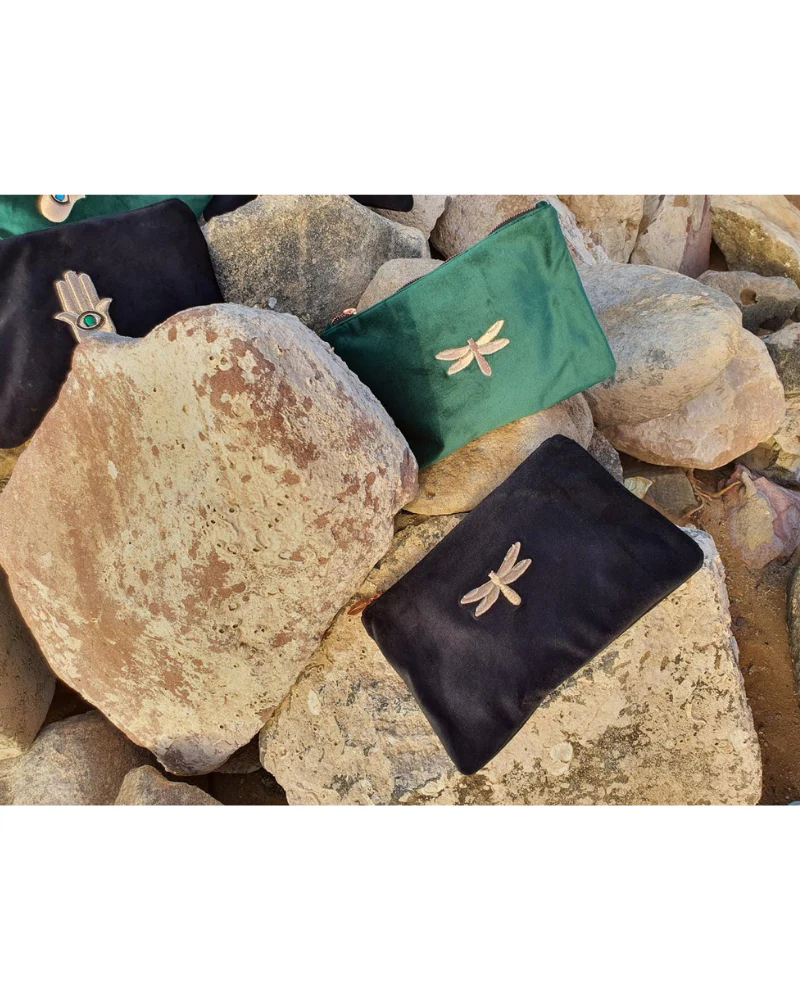 Black Velvet Dragonfly Pouch - Image 2