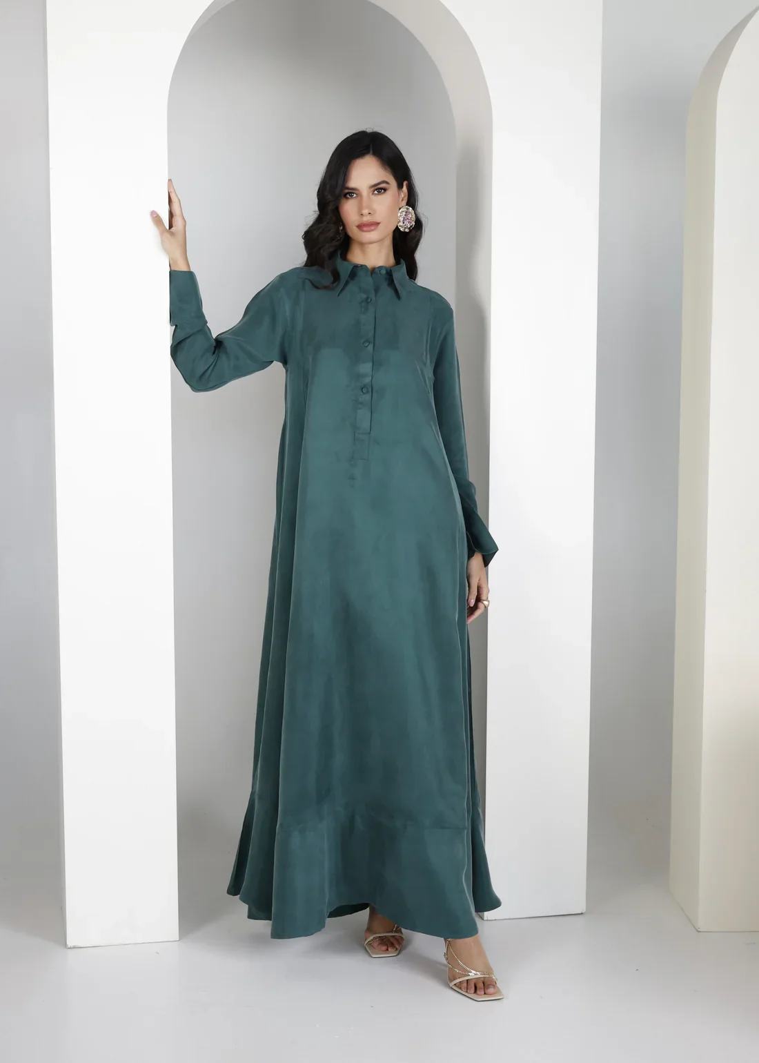 Emerald Silk Riva Kaftan - Image 2