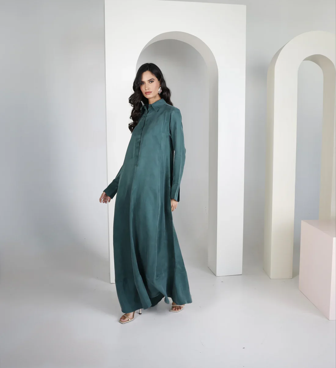 Emerald Silk Riva Kaftan - Image 4