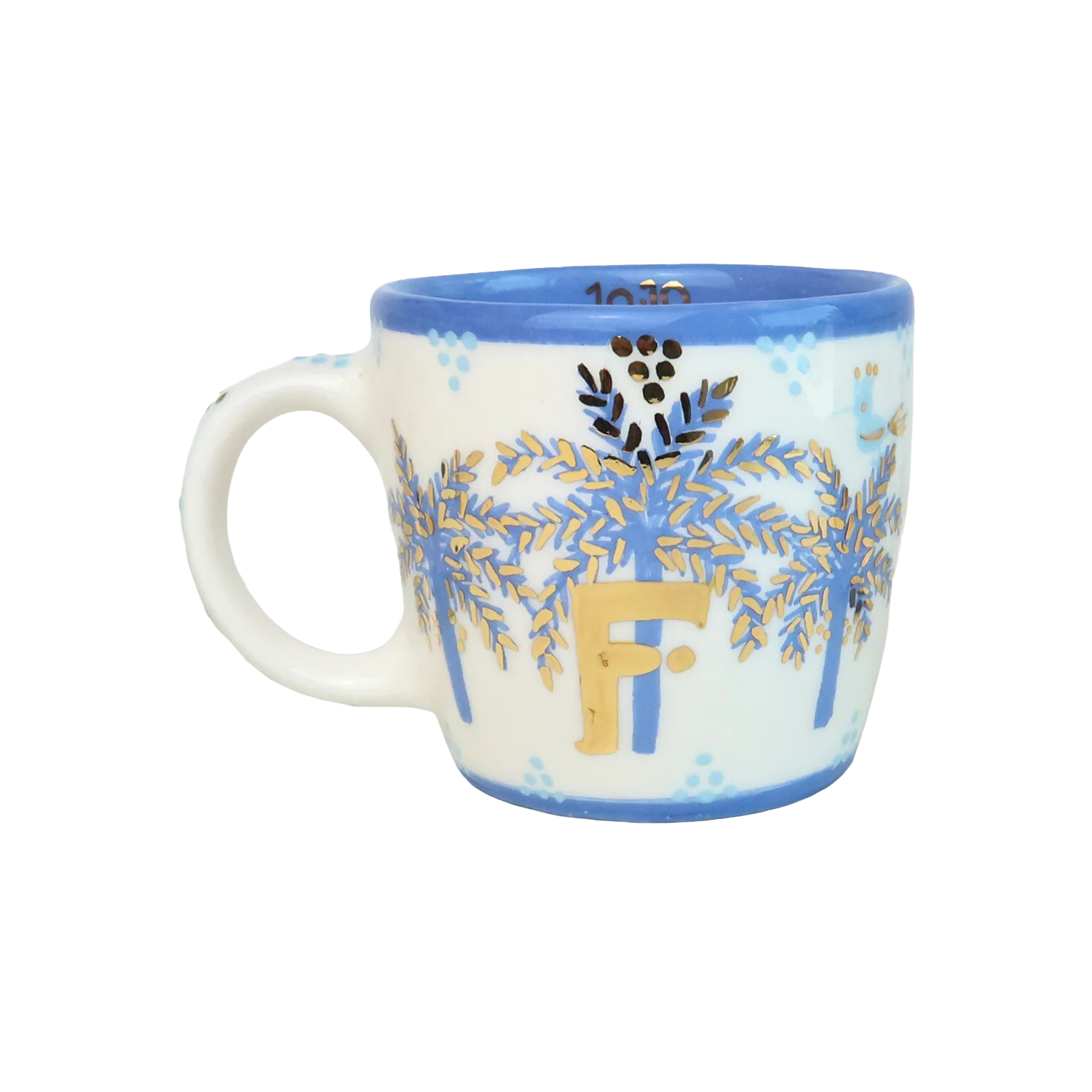 F Alphabet Palm Tree Ceramic Mug