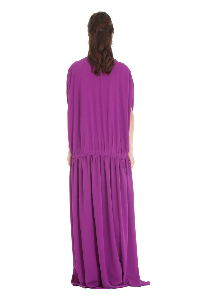 Fatima Purple Ruched Kaftan - Image 2