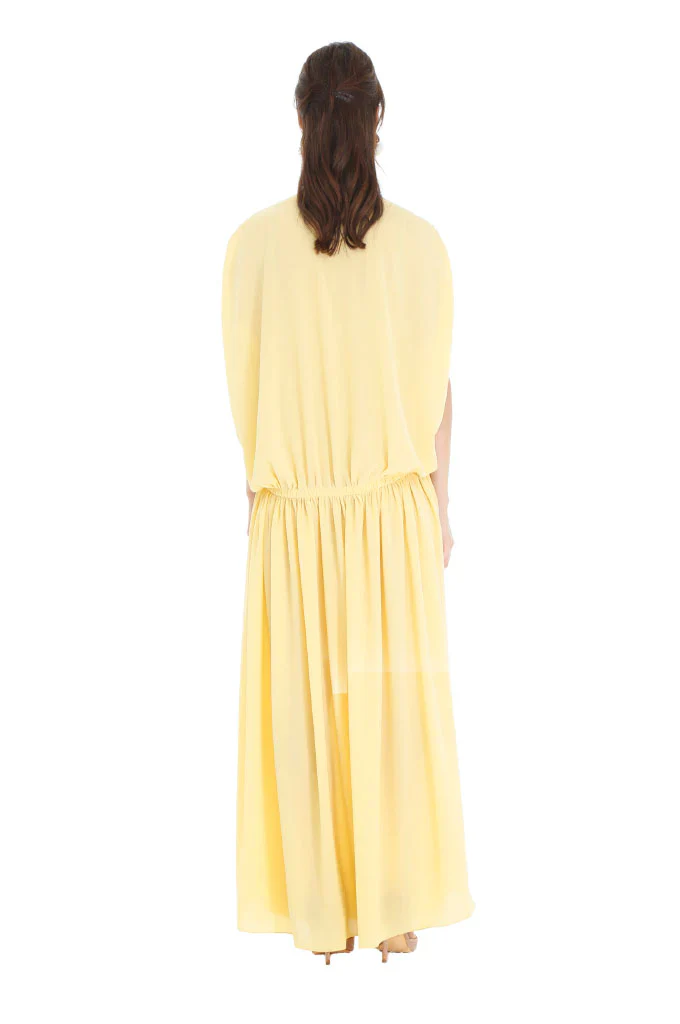 Fatima Yellow Ruched Kaftan - Image 2