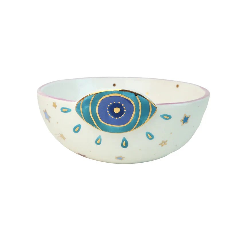 Floral Star and Eye Ceramic Salad Bowl