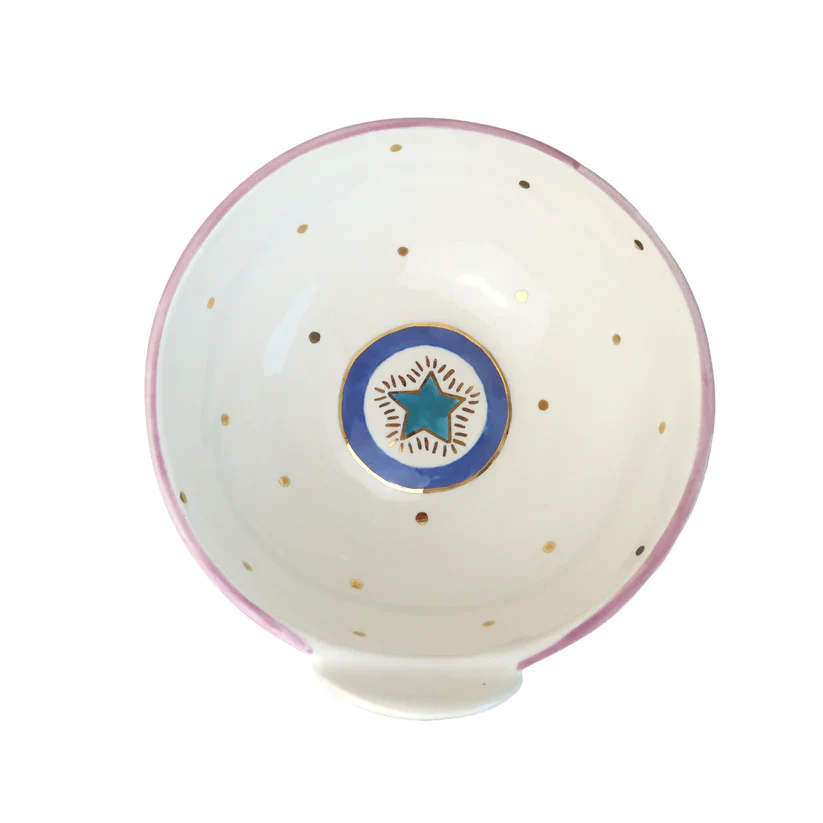 Floral Star and Eye Ceramic Salad Bowl - Image 3