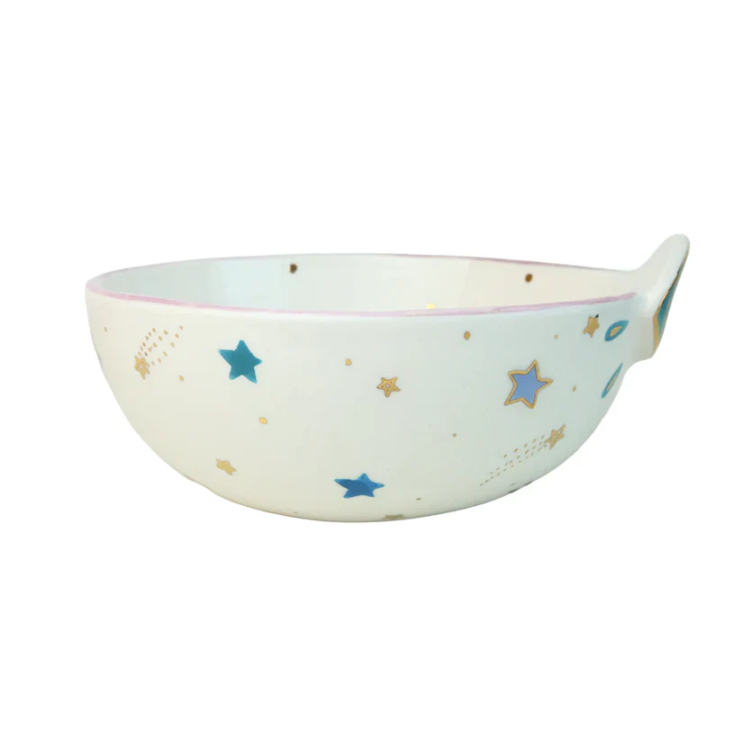 Floral Star and Eye Ceramic Salad Bowl - Image 4