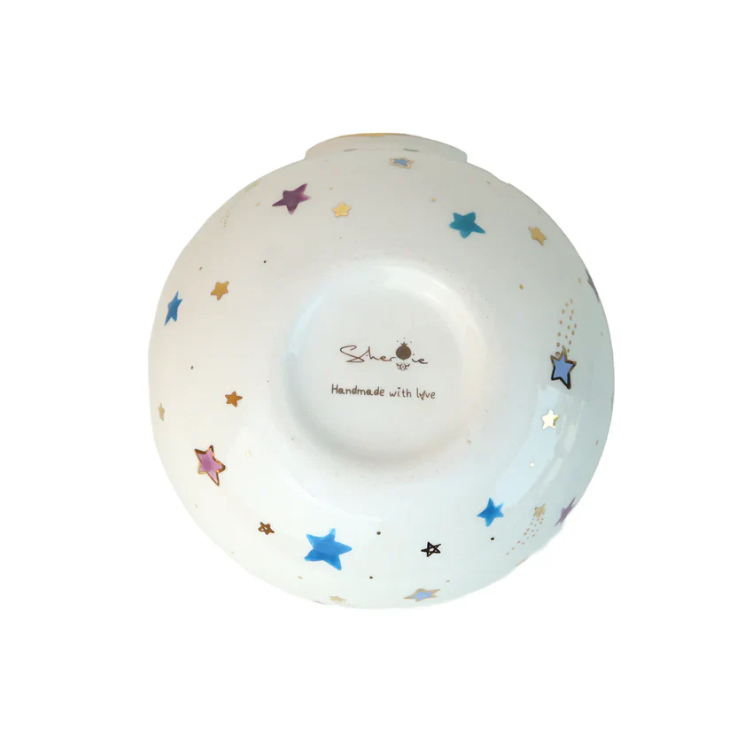 Floral Star and Eye Ceramic Salad Bowl - Image 5