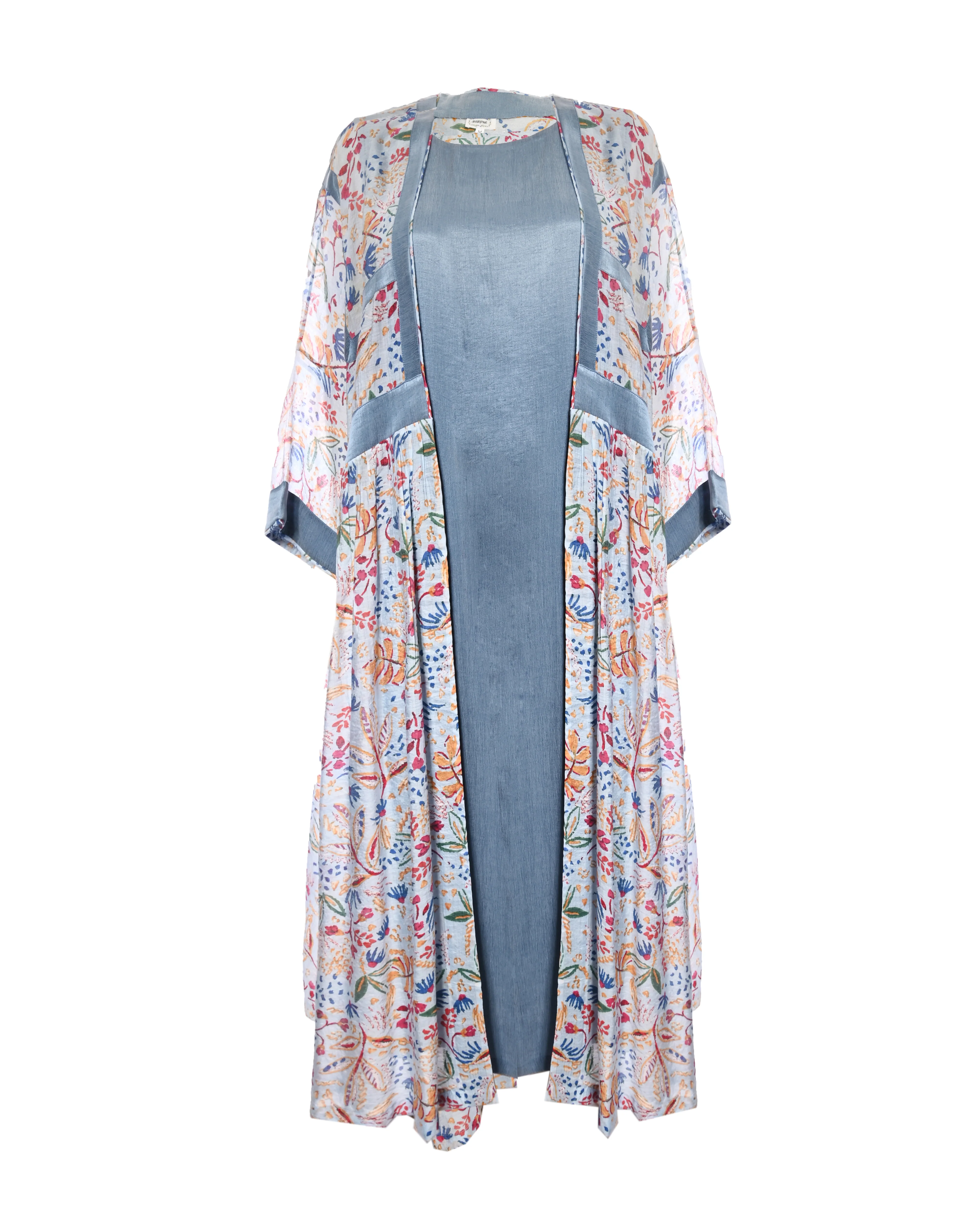 Floral Voile Abaya Set