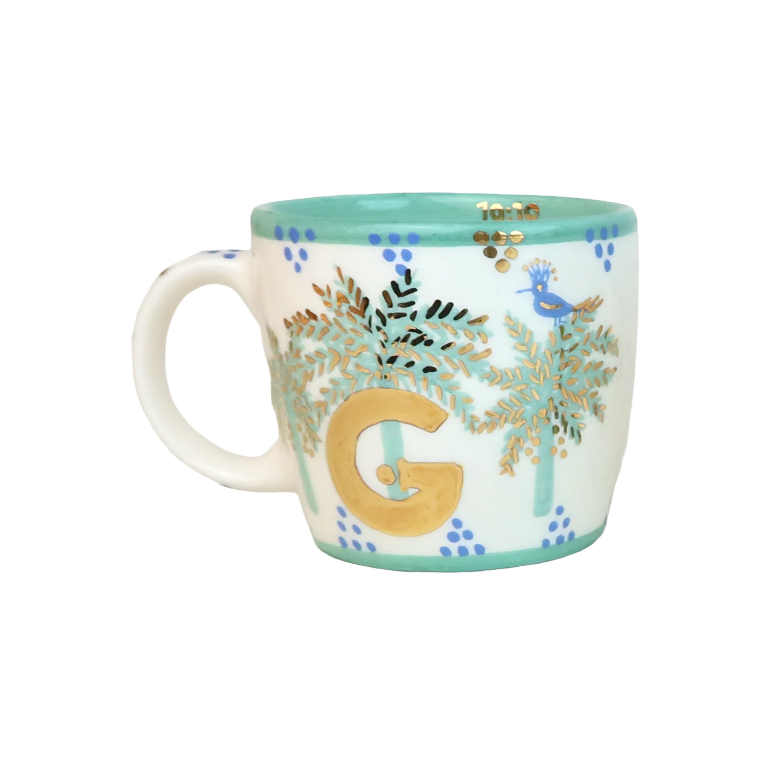 G Alphabet Palm Tree Ceramic Mug