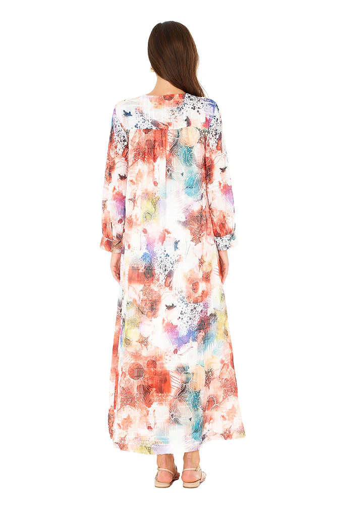 Gardenia Pink Brushstroke Kaftan - Image 2