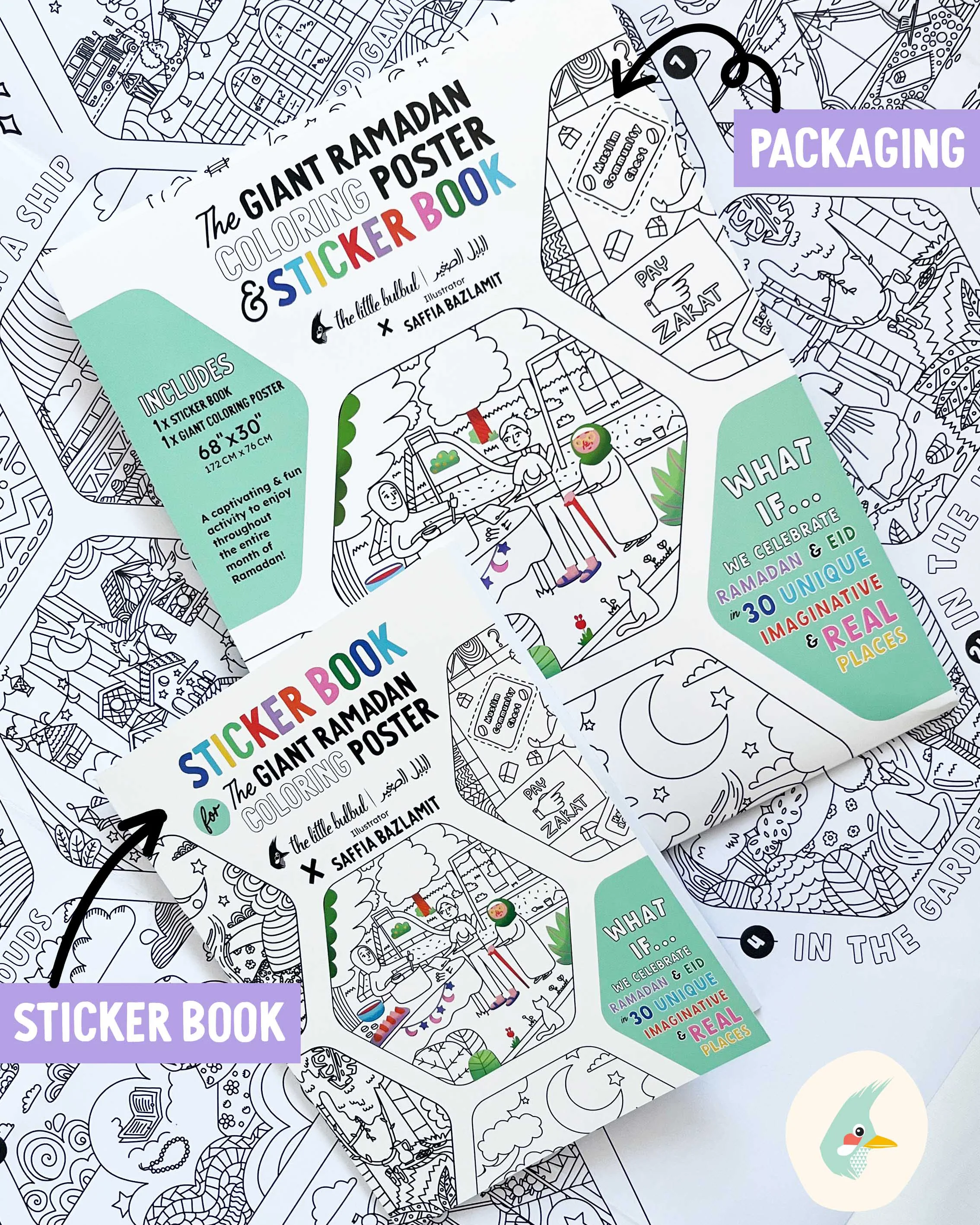 Giant Ramadan Coloring Poster & Sticker Book