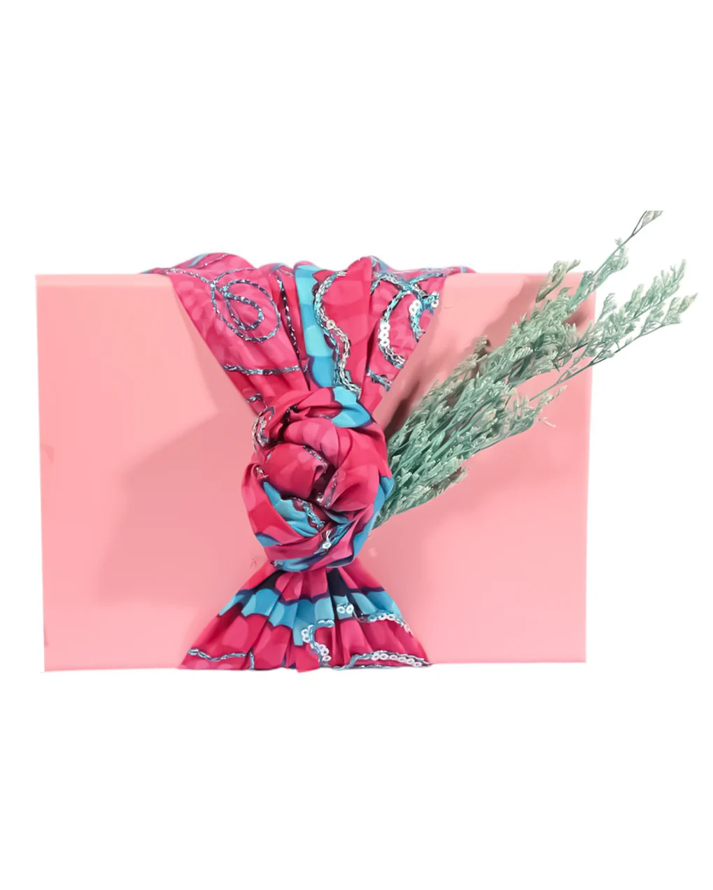 Luxury: Box with Fabric Wrap & Flowers - Image 2