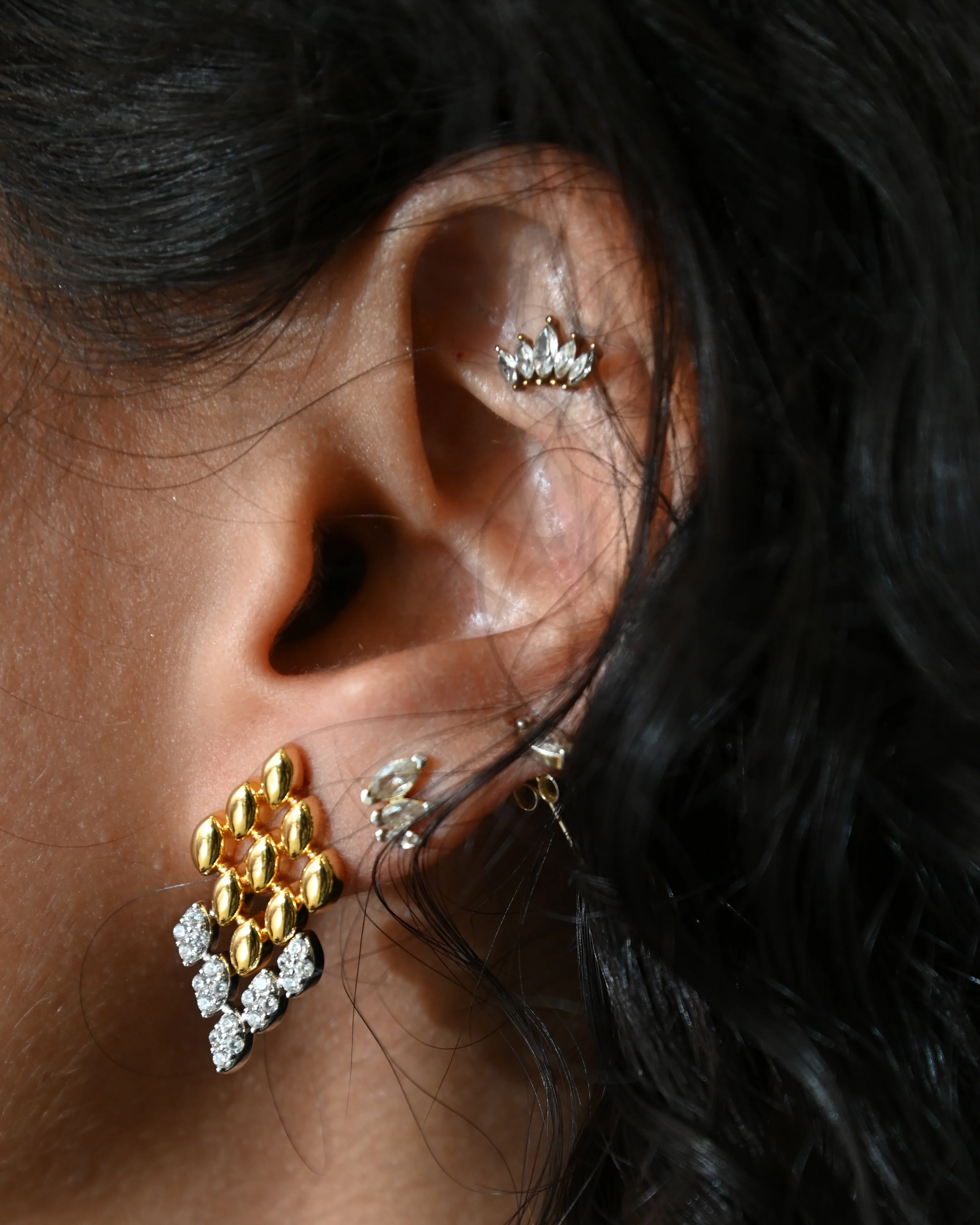 Gold Karl Rhombus Earrings