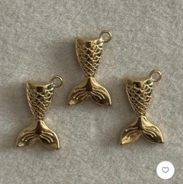 Gold Mermaid Tail Shaped Charm - Image 2